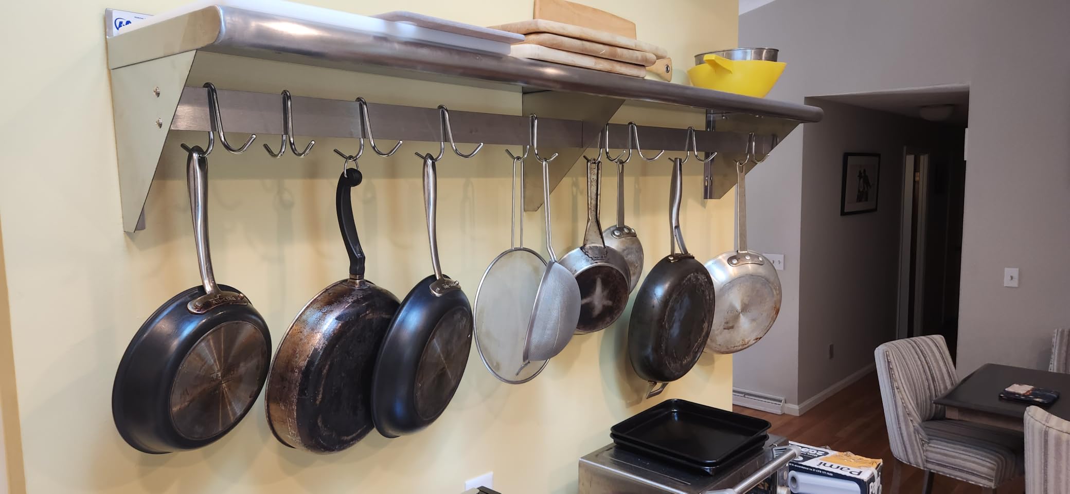 Hally Stainless Steel Shelf 12 x 36 Inches 250 lb, NSF Commercial Wall Mount Floating Shelving for Restaurant, Kitchen, Home and Hotel customer photo 2