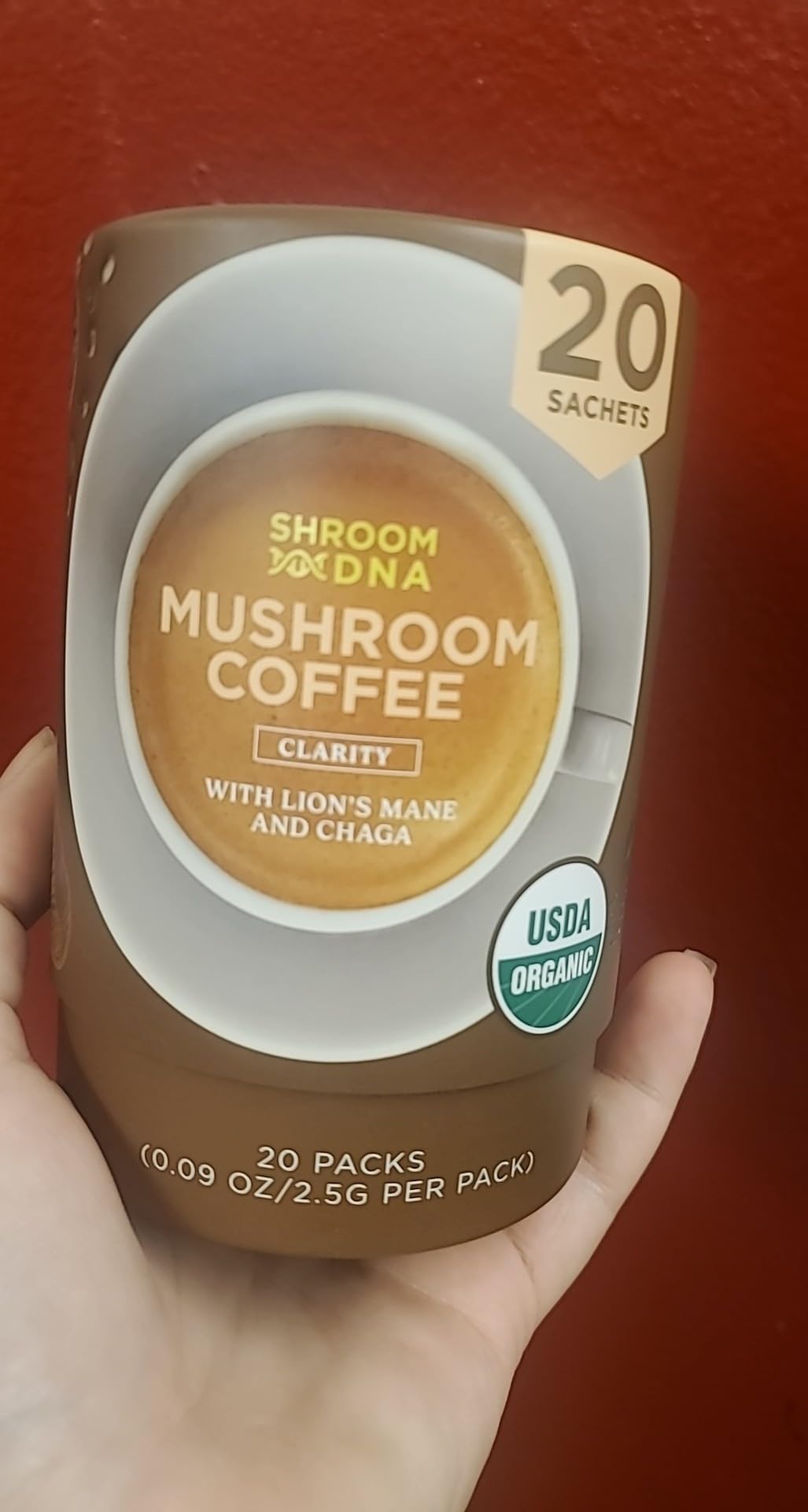 ShroomDNA Mushroom Coffee Blend with Chaga & Lion's Mane | Instant Focus + Clarity All Day | Organic + Vegan + Gluten Free | No Added Sugar | 20 Count customer photo 2