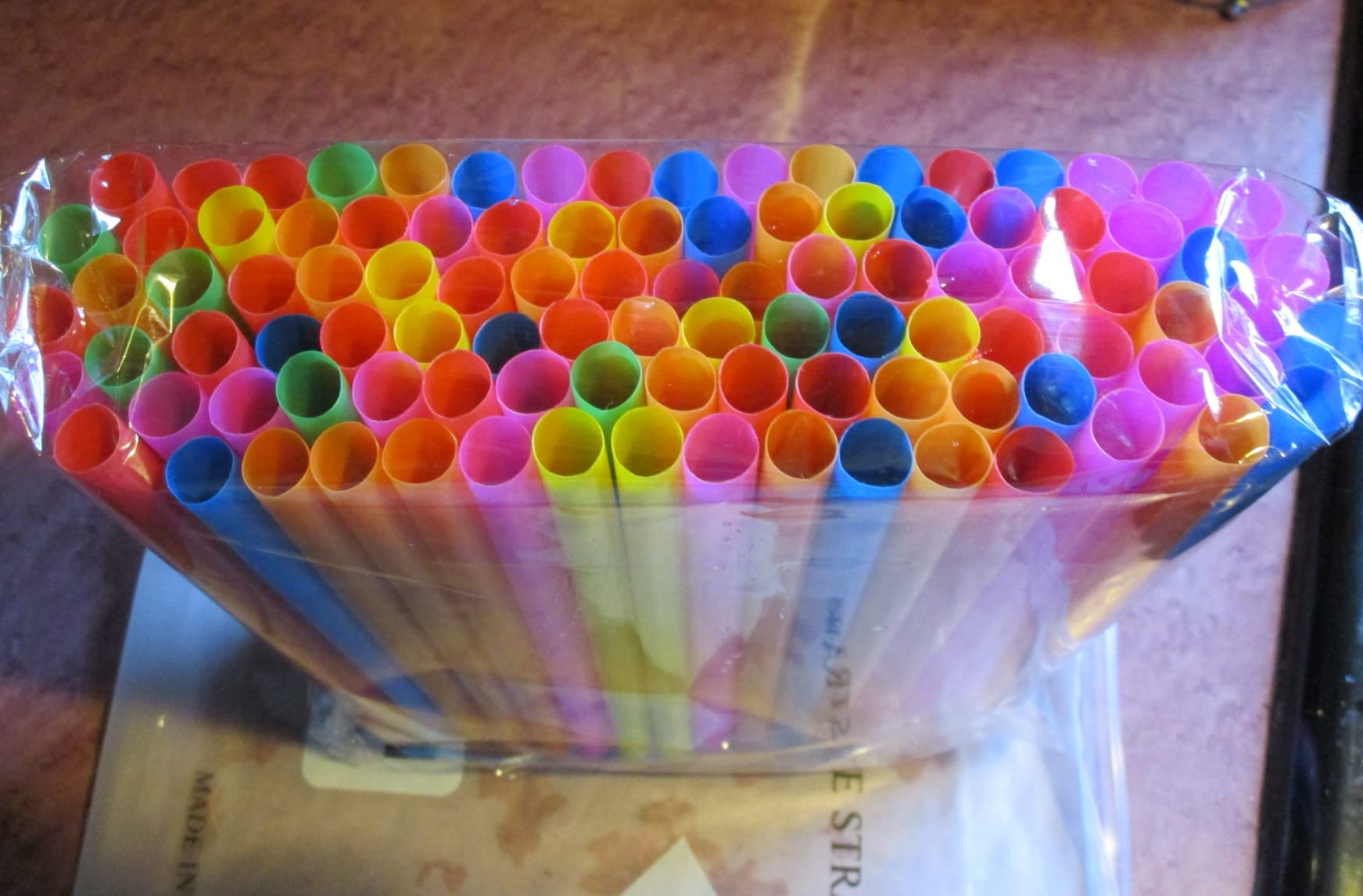 100 Pcs Jumbo Smoothie Straws,Colorful Disposable Wide-mouthed Large Straw customer photo 1