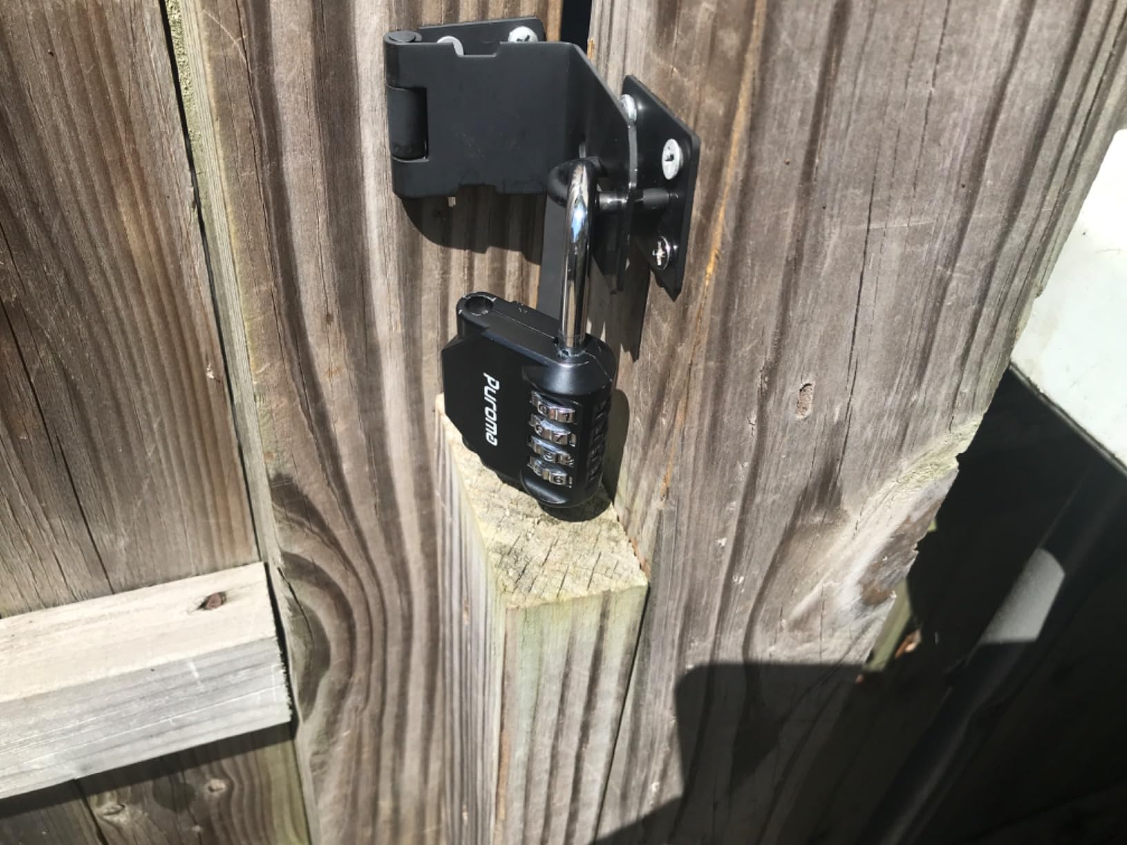 JQK Door Hasp Latch Lock, 5 Inch 304 Stainless Steel Safety Packlock Clasp Thickness 1.9 mm, Matte Black, DL130-PB customer photo 2