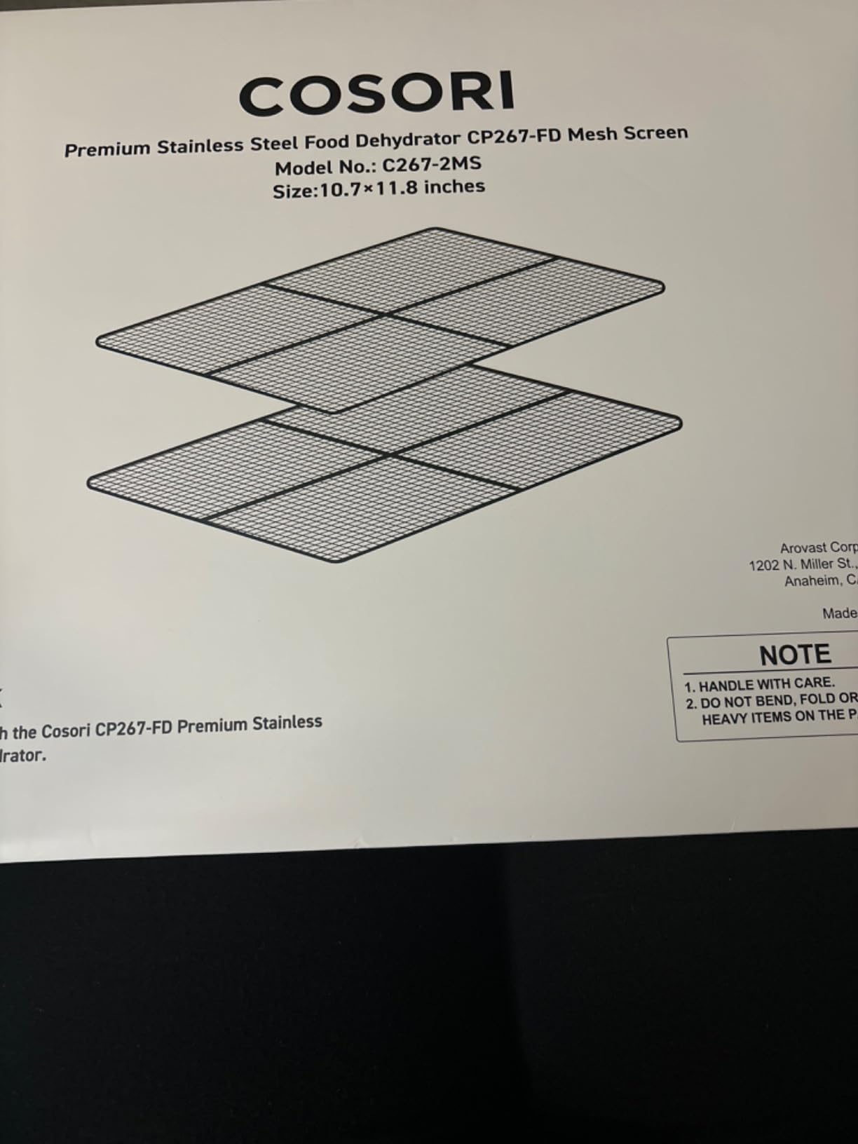 COSORI Food Dehydrator Accessories, Mesh Screen Sheets for 6 Trays CP267-FD and Other Models, BPA-Free, C267-2MS, 2 Pack customer photo 2