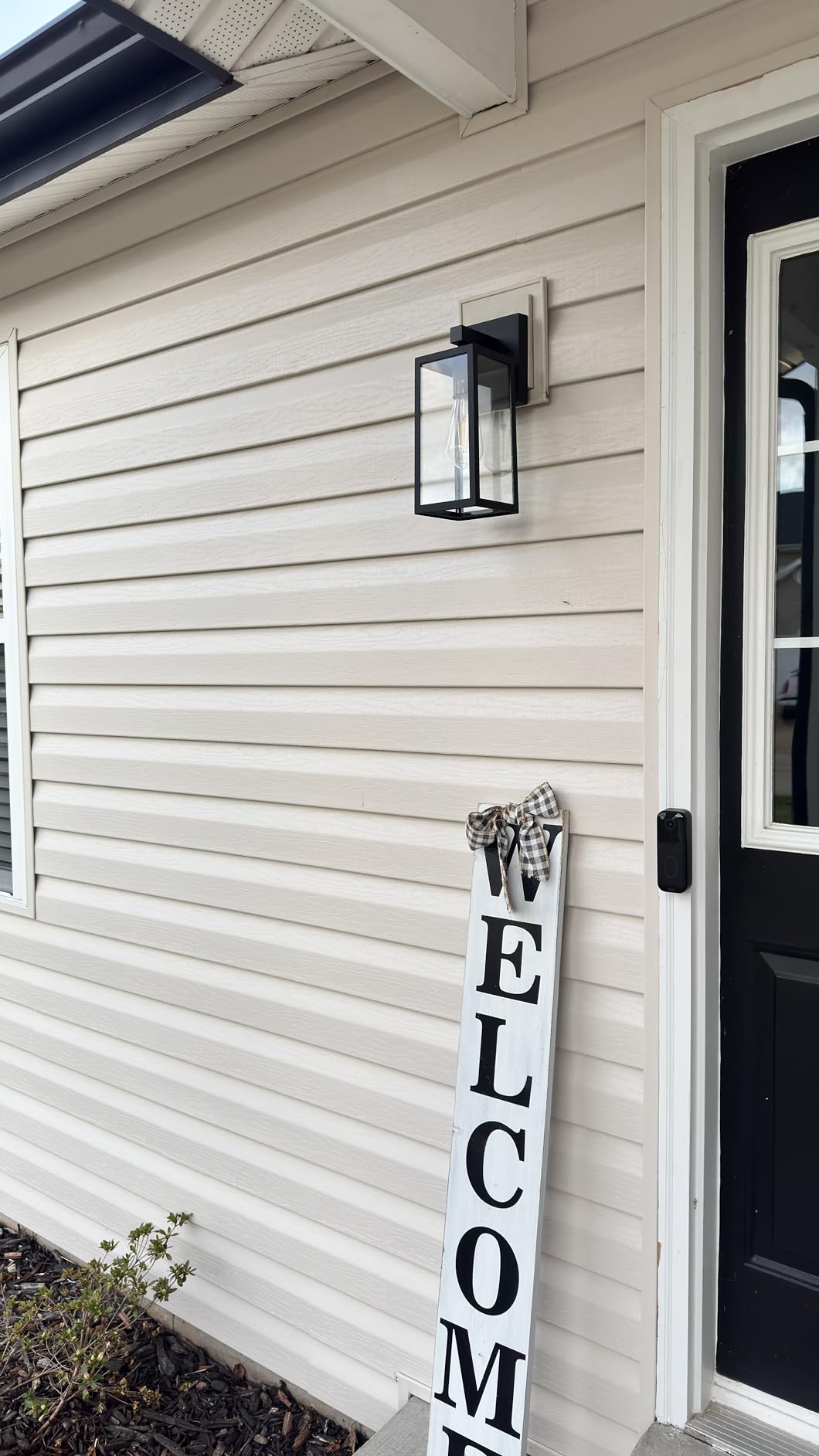 MAXvolador Outdoor Wall Lantern, Exterior Waterproof Wall Sconce Light Fixture, Black Anti-Rust Mount Light with Clear Glass, E26 Base Wall Lamp customer photo 1