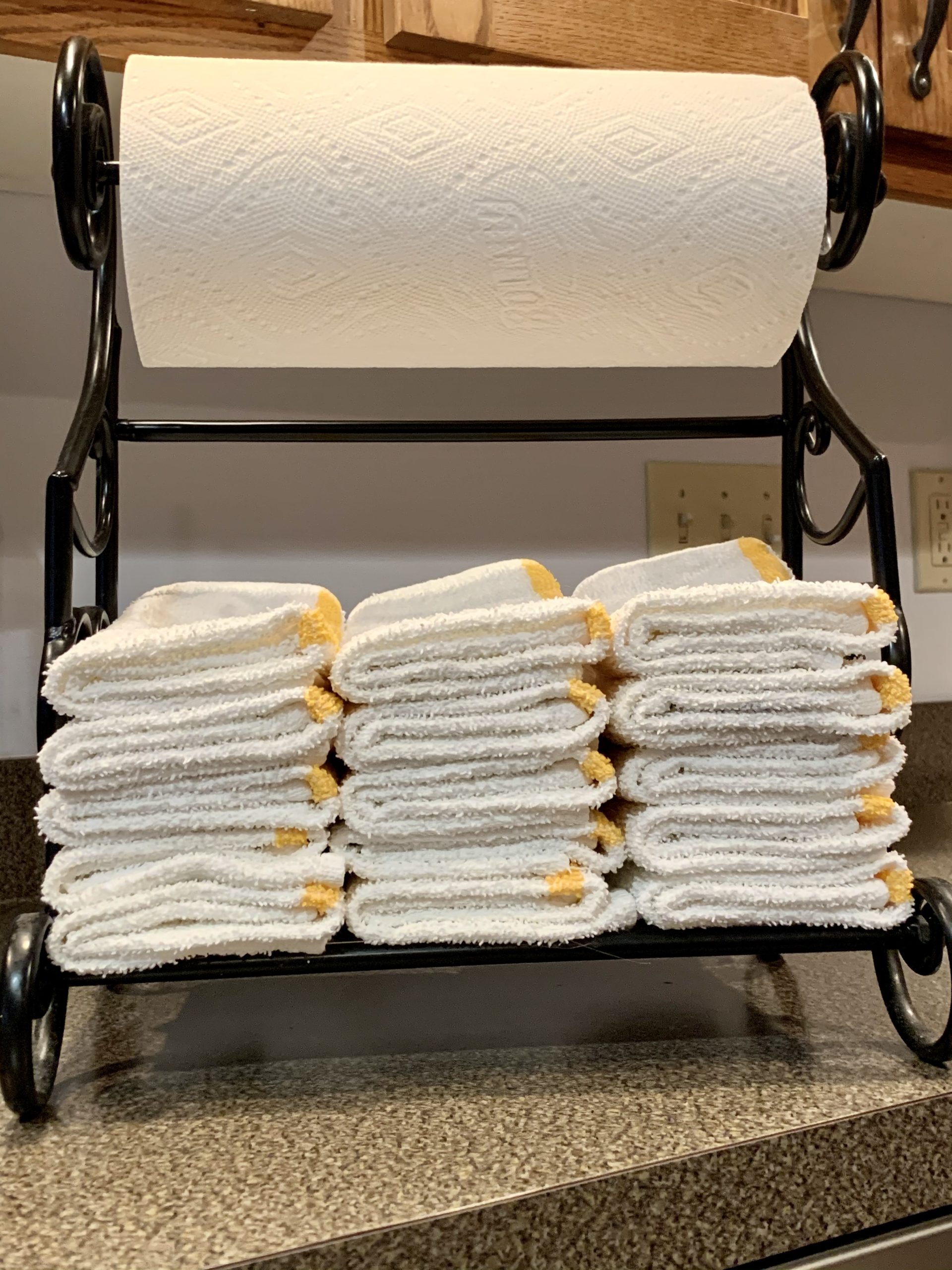 Towels N More 24 Pack 16x19 Bar Mop Towels High Absorbent Cotton Reusable Kitchen Towels - Quick Drying Towels for Chef, Cook, Home, Restaurant, Bar Glass Cleaning Towels (24, Blue Stripe) customer photo 1
