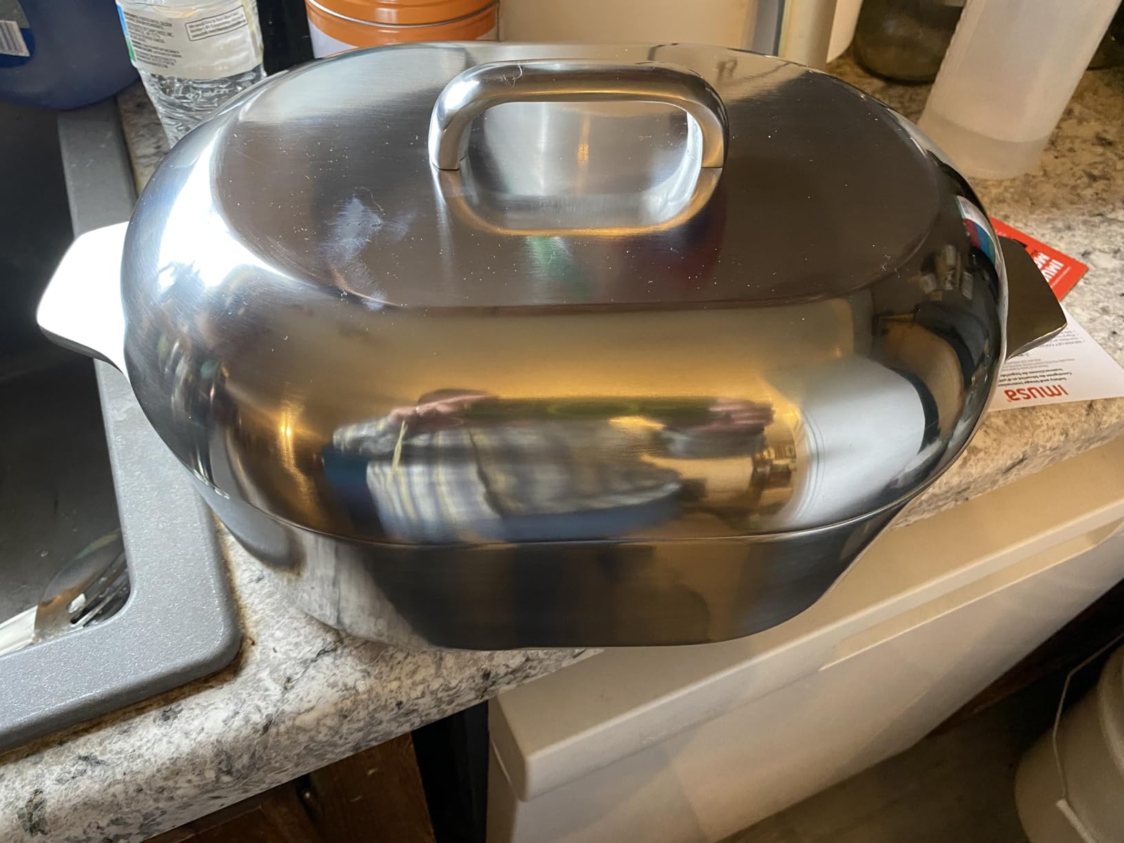 IMUSA USA Heavy Duty Cajun Oval Aluminum Roaster 15, Silver customer photo 2