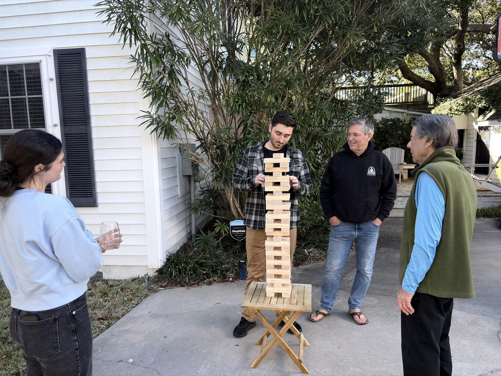 Giantville Giant Tumbling Timber Toy - STEAM-Credited Premium Pine Wood Blocks Tower - Indoor/Outdoor Yard Game for Kids & Adults - 56 Pieces + Carry Bag - Grows to Over 4 Feet customer photo 2