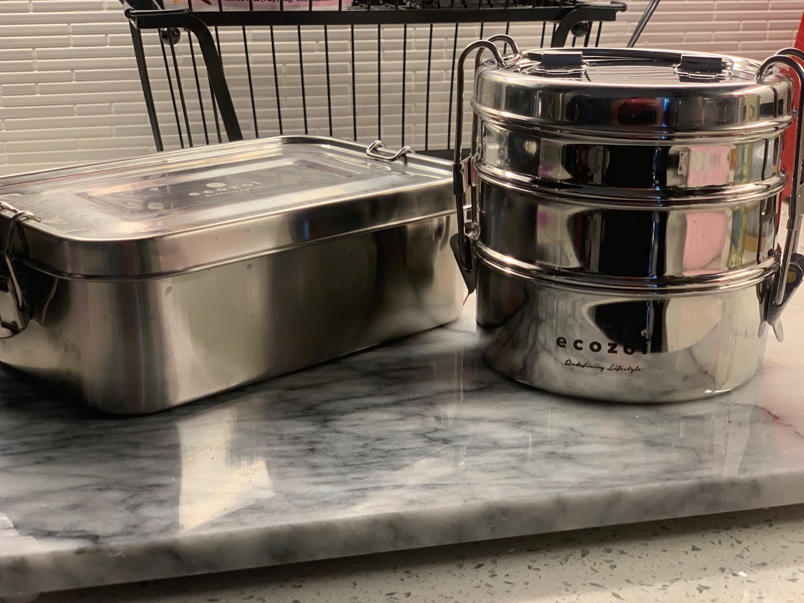 ecozoi Stainless Steel Bento Box, 3-Tier Stackable Lunch Box with Bonus Spork, Spoon and Fork, Eco Friendly Tiffin Lunch Box, Plastic Free BPA Free Lunch Container (42 oz) customer photo 1