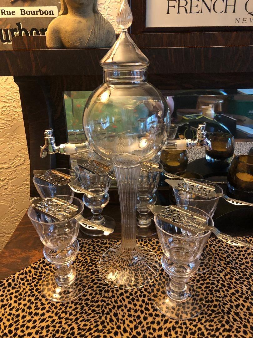 Absinthe Fountain Set - Glass Pearl Bubble Fountain Absinthe Set with 2 Spouts, Absinthe Dripper Set, Complete with 2 Reservoir Pontarlier Absinthe Glasses and Absinthe Spoons customer photo 2