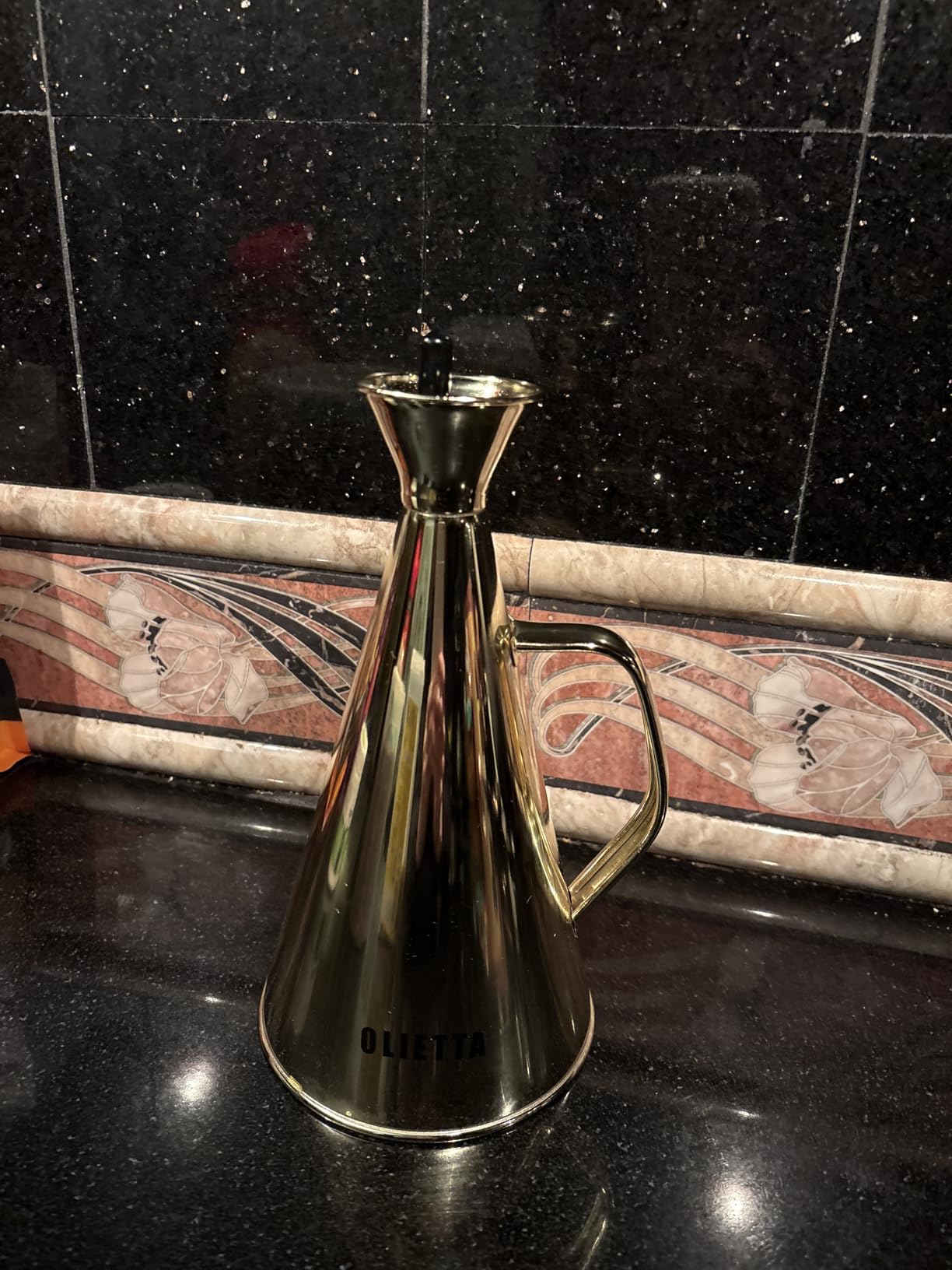 Olietta Olive Oil Dispenser Bottle Stainless Steel Non Drip Leak Proof No Mess Vinegar Pourer & Kitchen Drizzler 17 oz customer photo 1