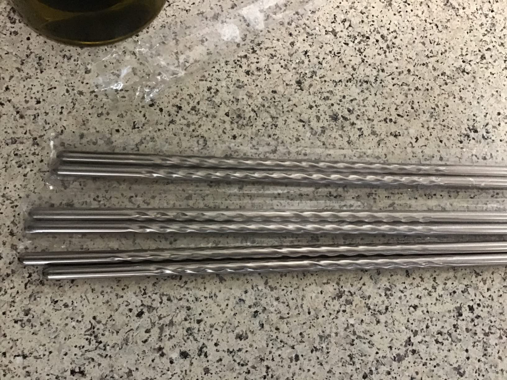EORTA 3 Pairs Cooking Chopsticks 15.2 Inch Extra Long Stainless Steel Chop Sticks with Non-slip Threaded for Hot Pot, Cooking, Frying, Noodle, Dishwasher Safe, Silvery customer photo 1