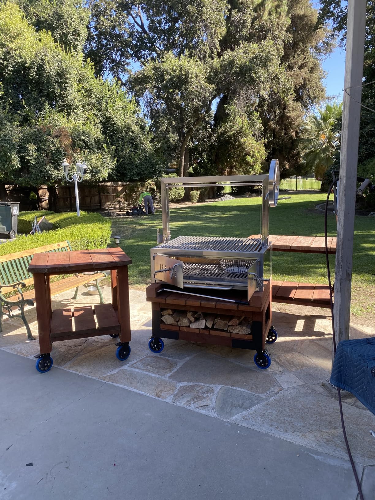 Built In/Table Top Charcoal Outdoor BBQ, Stainless Steel #430 Body and #304 Grates, Rotisserie Parrilla Santa Maria/Argentine Grill Spit customer photo 1