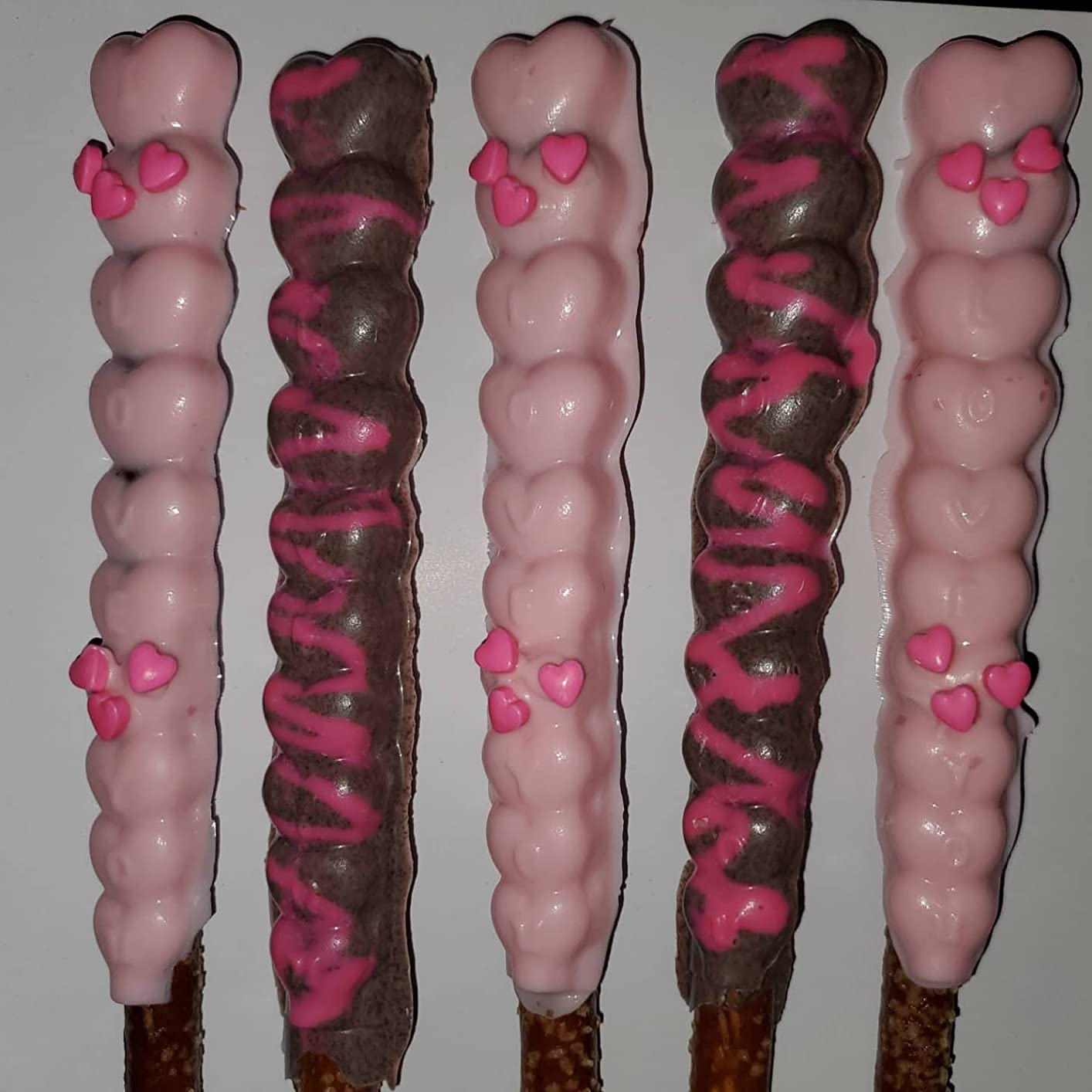 Grandmama's Goodies V144 Valentine's Day I Love You Heart Pretzel Lollipop Chocolate Candy Soap Mold with Exclusive Molding Instructions customer photo 2