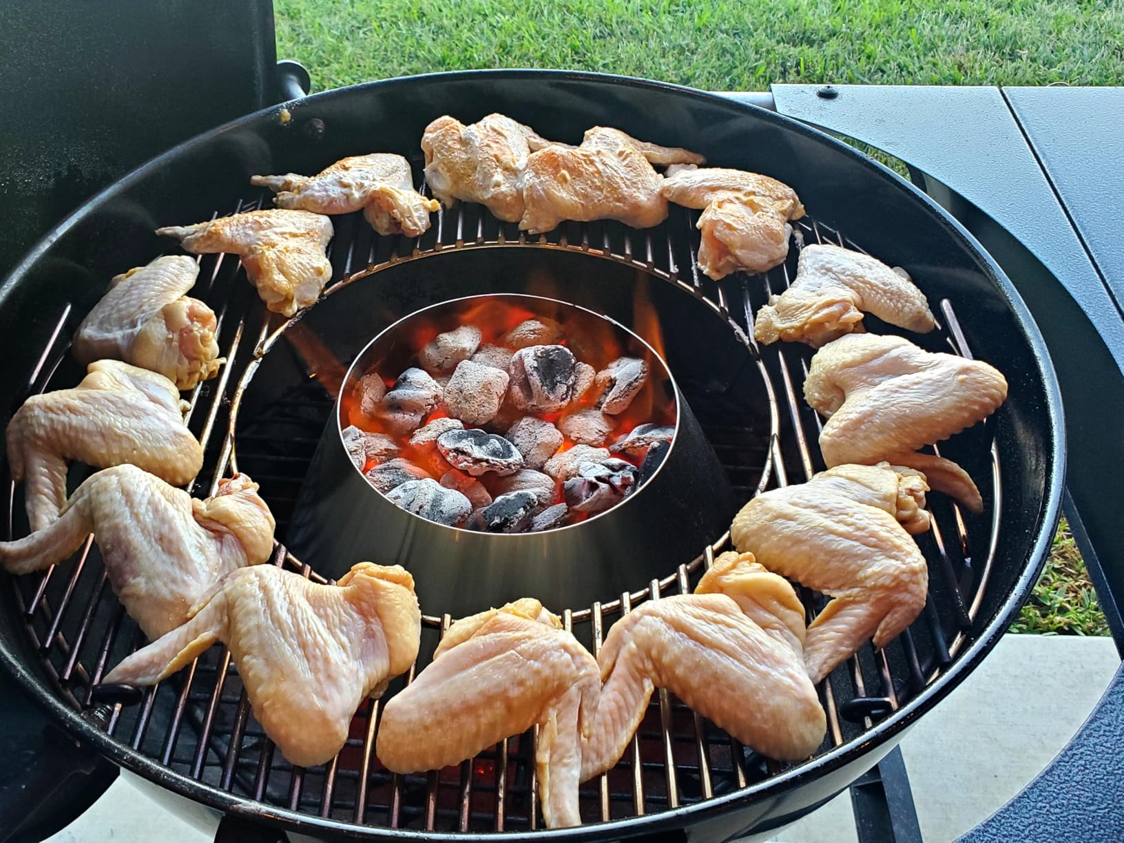 QuliMetal BBQ Whirlpool for Weber Kettle 22 26.75 Inches WSM, Big Green Egg, Kamado Joe, Weber Smokey Mountain Charcoal Briquet Holders, Stainless Steel BBQ Kettle Barbecue Charcoal Grill Accessories customer photo 1