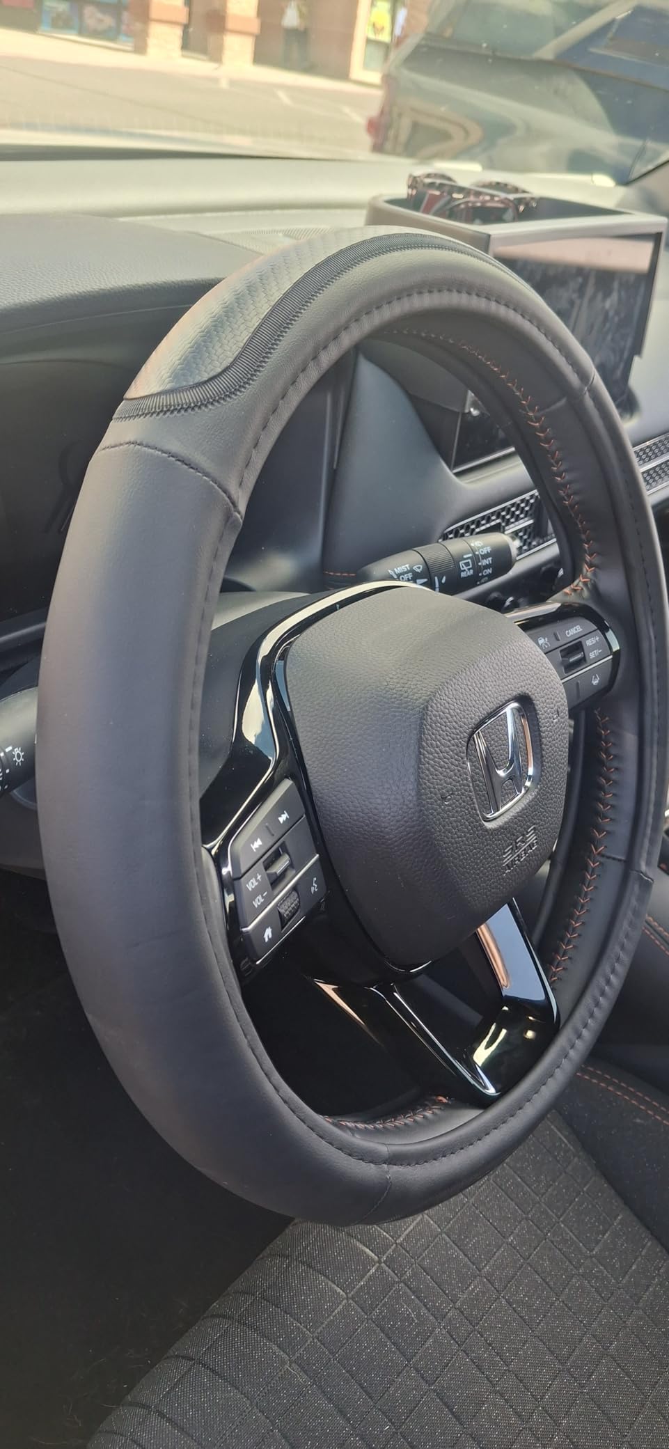 Magnelex Microfiber Leather Steering Wheel Cover - Black. Heat Resistant Anti-Slip Car Wheel Wrap - 14.5 to 15 Inch Steering Wheels customer photo 1