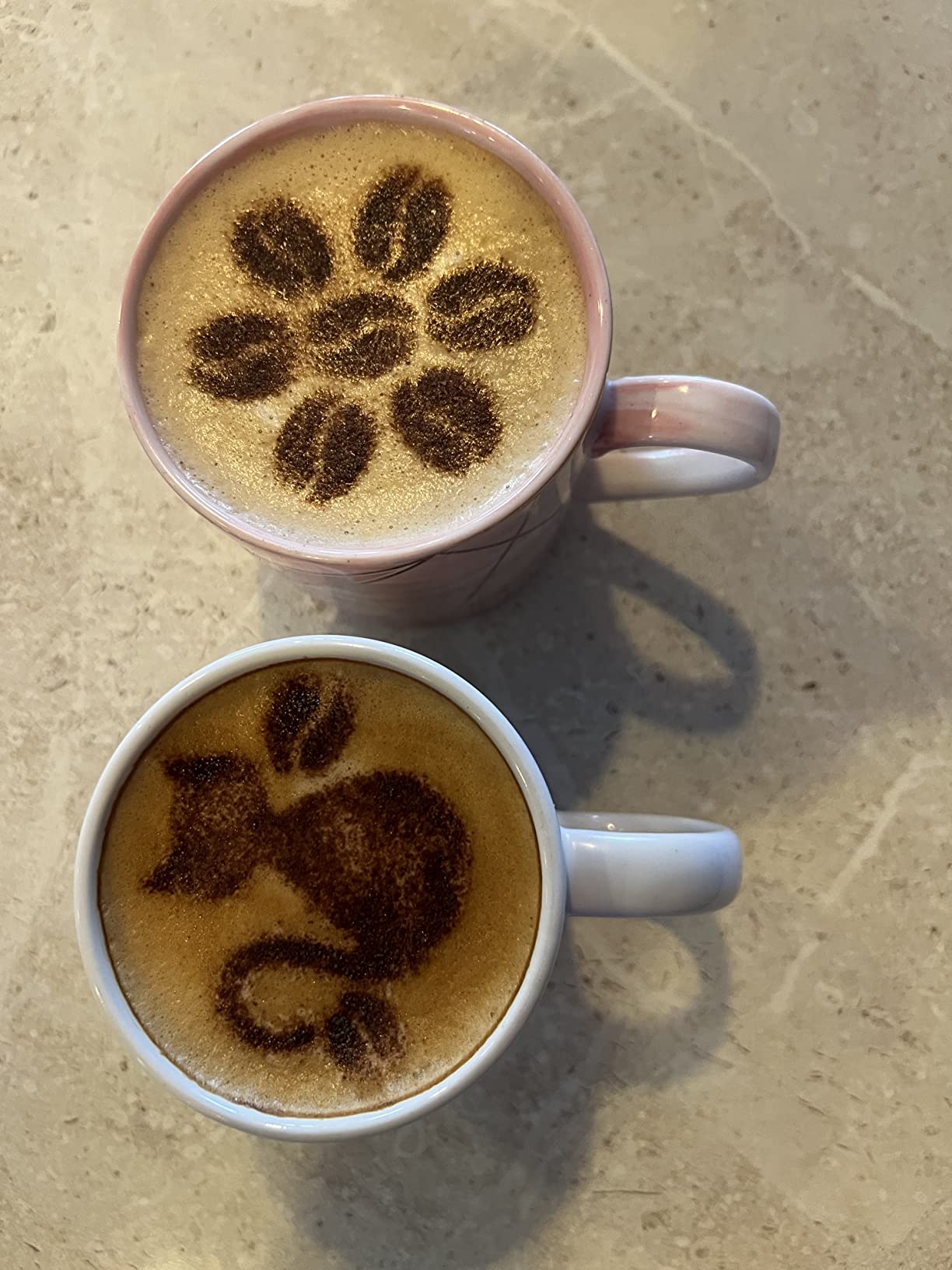 72 Pieces Coffee Decoration Stencils Latte Art Template Coffee Mold Tool with 2 Latte Art Pen 2 Dusting Jars Mesh Powder Shaker for Cake Cookie Decorating Oatmeal Cappuccino Hot Chocolate customer photo 2