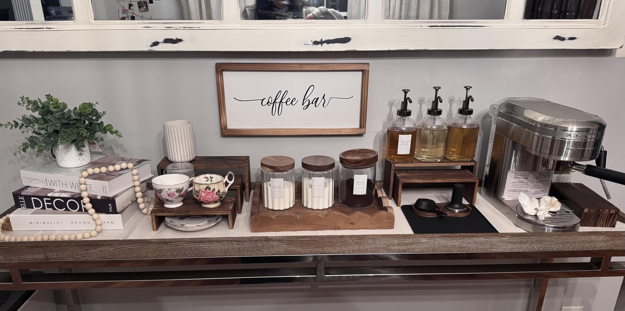 Coffee Bar Sign Decor 8x17 Inch - Wooden Kitchen Wall Art customer photo 1