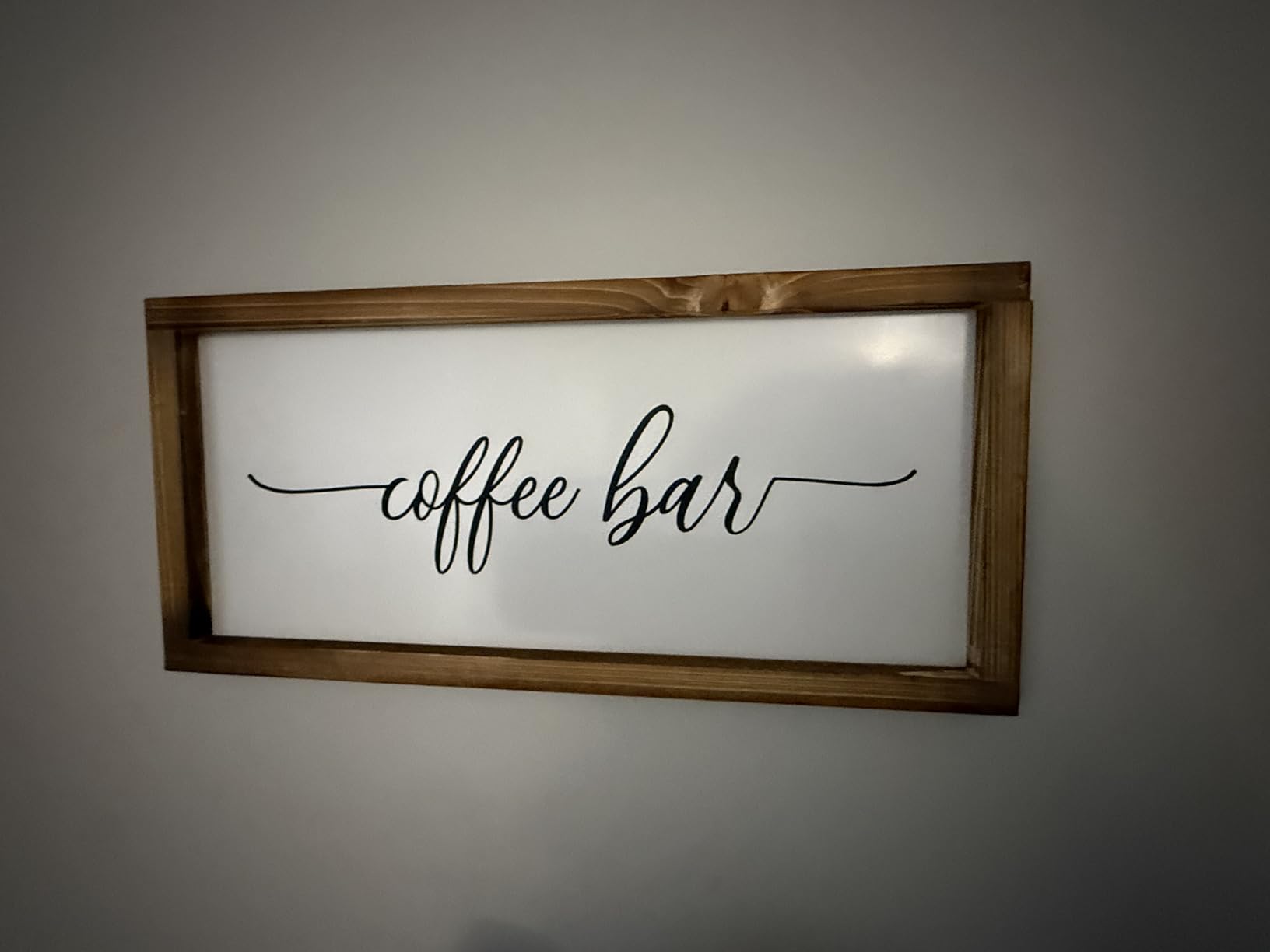 Coffee Bar Sign Decor 8x17 Inch - Wooden Kitchen Wall Art customer photo 2