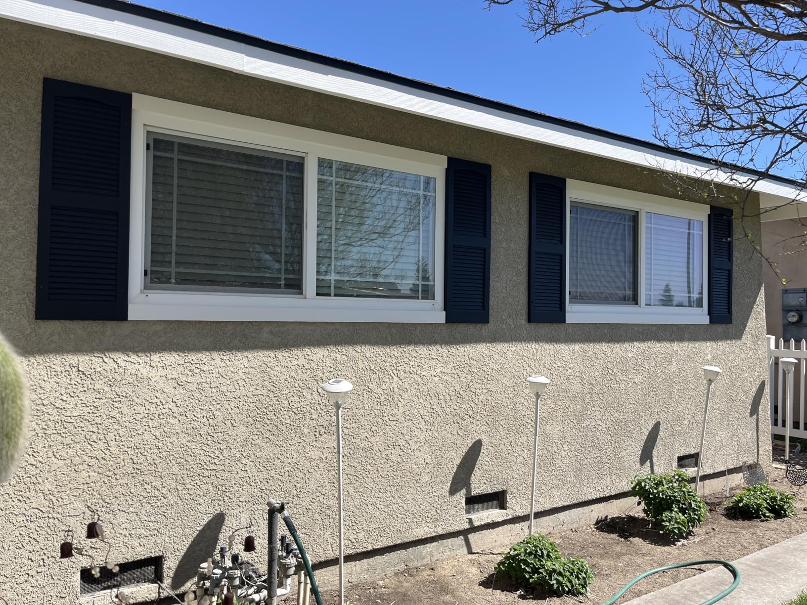 Polaris Homeside Open Louver Vinyl Shutters (1 Pair) 14-1/2in. x 31in. - 930 White customer photo 1