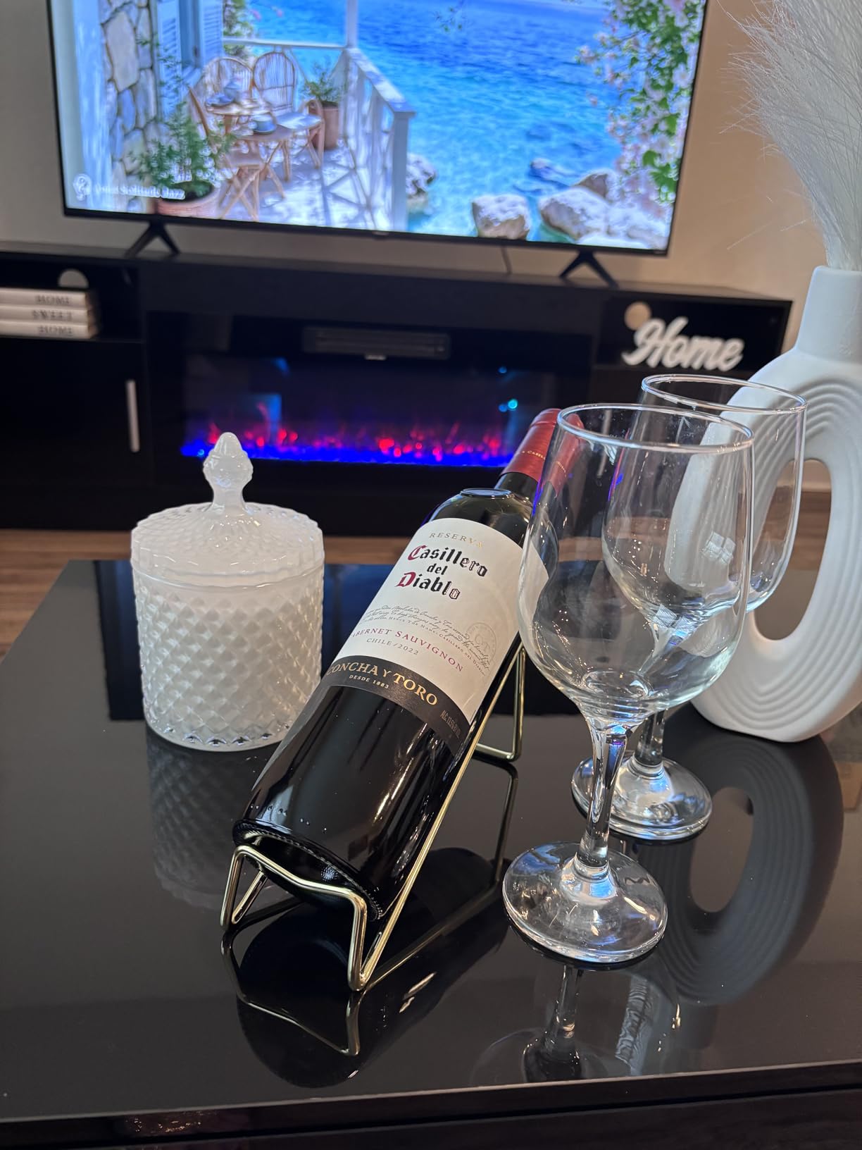 Metal Wine Rack Freestanding -Tabletop Wine Rack Holder - Countertop Wine Bottle Holder - Geometric Design for Table Top Wine Bottle Storage Rack,Perfect Wine Holder Stand (Silvery) customer photo 1