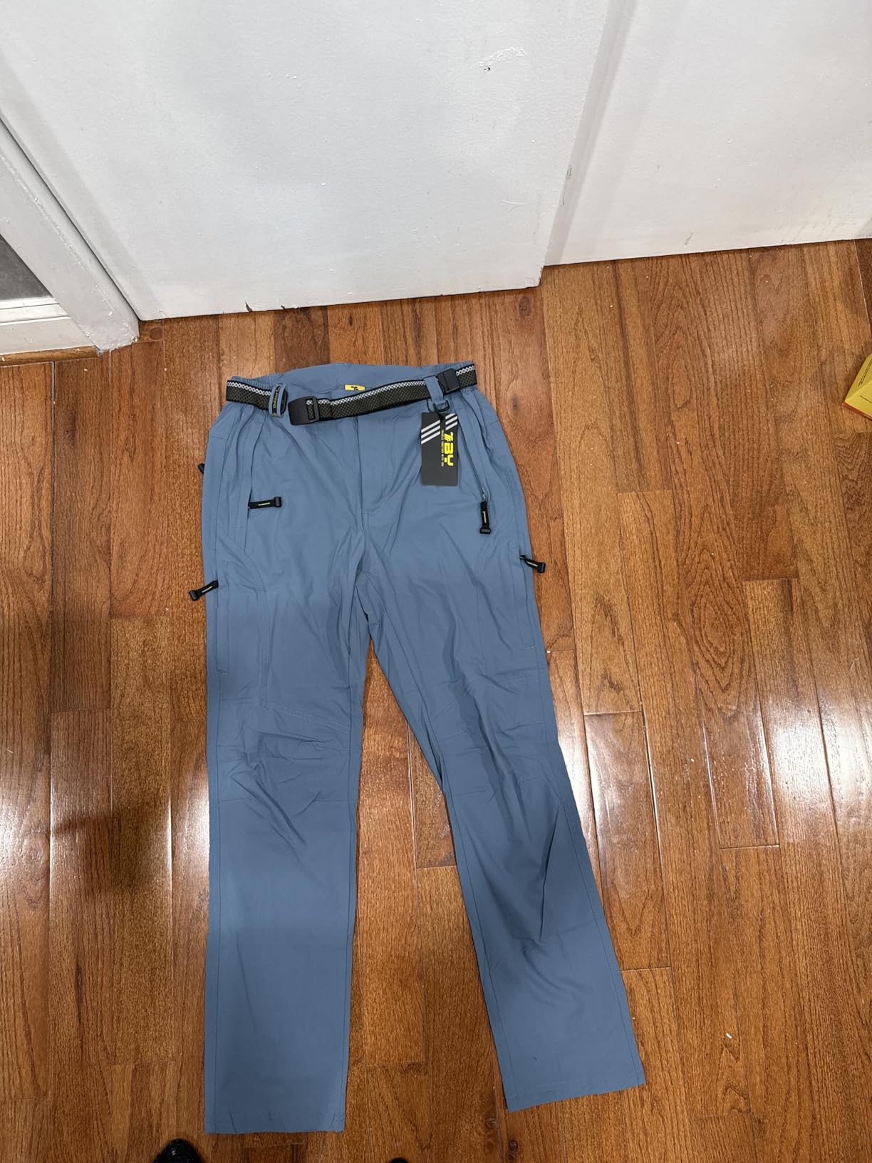 TBMPOY Men's Lightweight Hiking Pants with Belt 5 Zip Pockets Waterproof Quick-Dry Travel Fishing Work Outdoor Pants customer photo 1