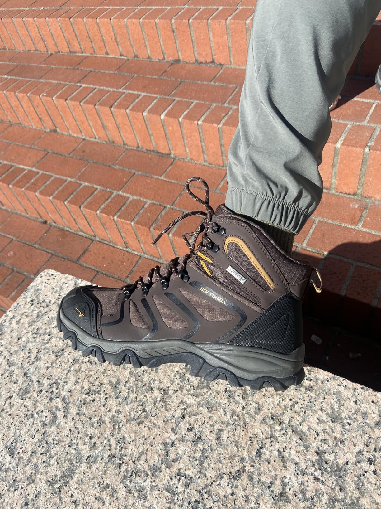 NORTIV 8 Men's Ankle High Waterproof Hiking Boots Outdoor Lightweight Shoes Trekking Trails Armadillo customer photo 2