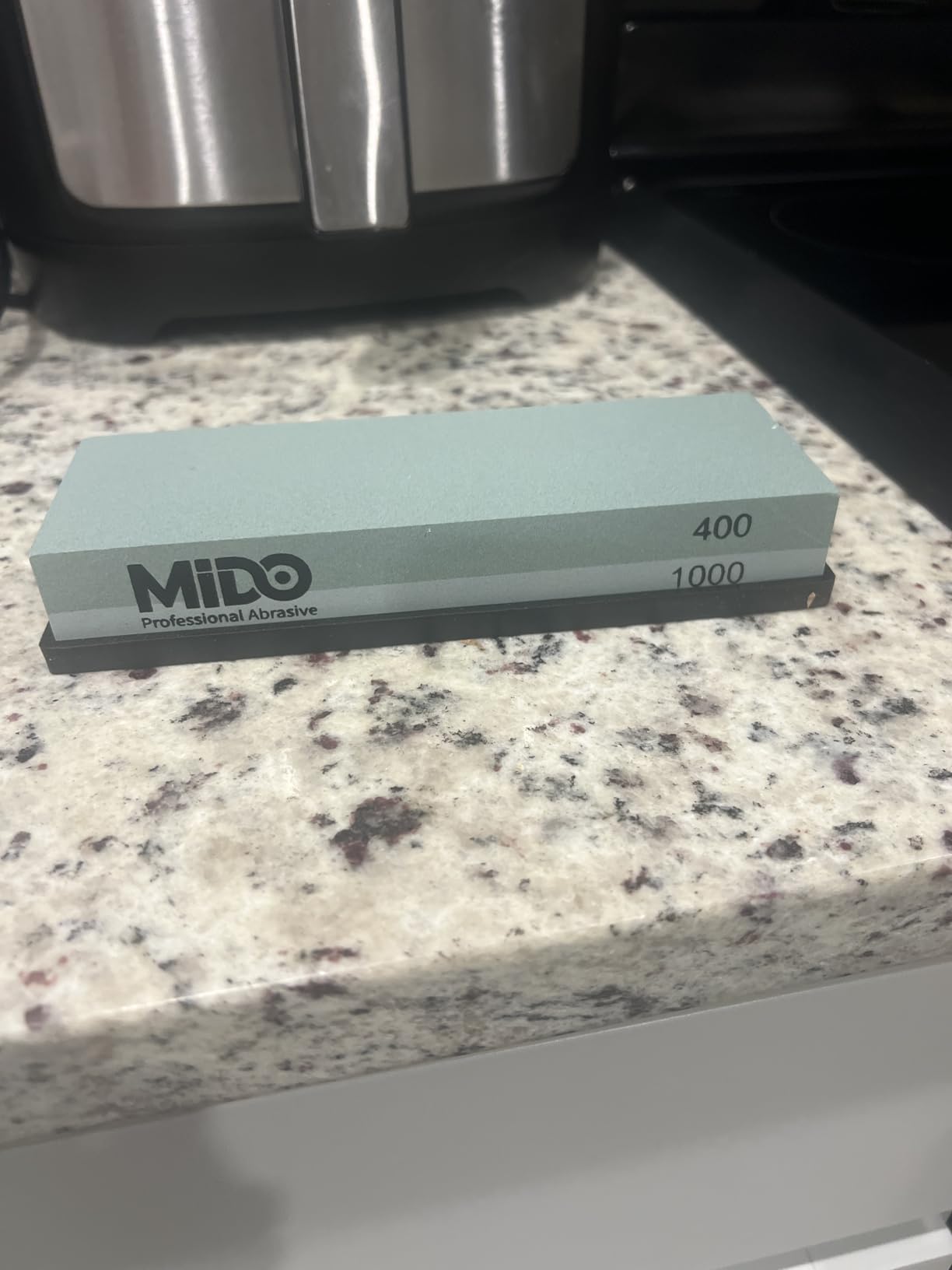Knife Sharpening Stone 400/1000 Whetstone Sharpening Stone with Non-Slip Rubber Base for Kitchen, Hunting, and Pocket Knives or Blades customer photo 1
