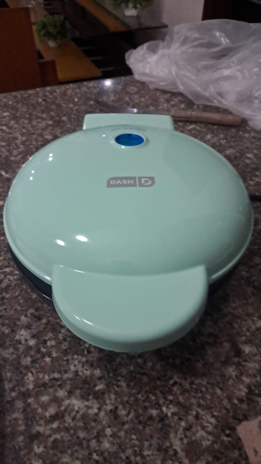 Dash Express Mini Donut Maker - Homemade Dessert Maker - Features Double-Sided, Non-Stick Surface & Space-Saving Design - Makes 7 - Aqua customer photo 2