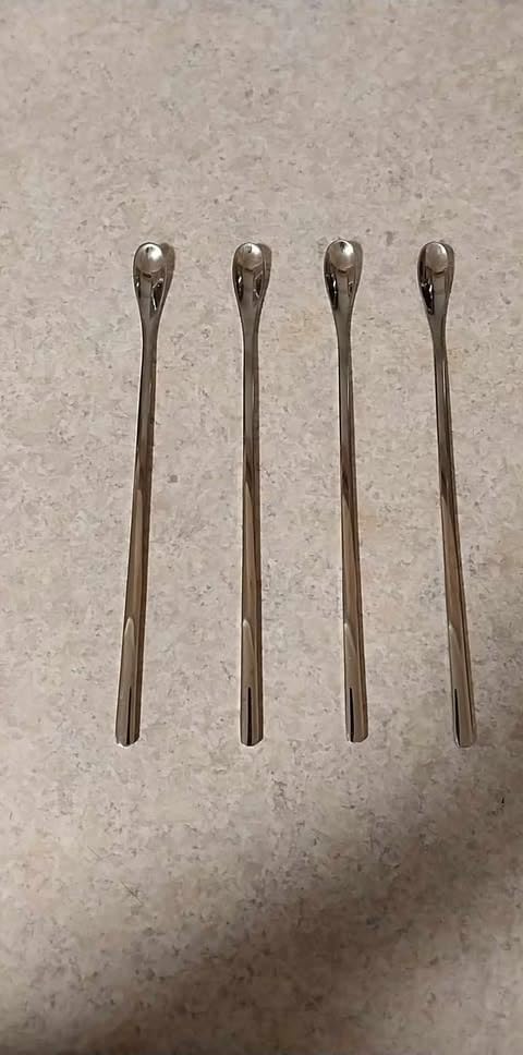 Delove Stainless Steel Coffee Stirring Spoon Beverage Cocktail Stirrers - Set of 4 (7.6-Inch) customer photo 1