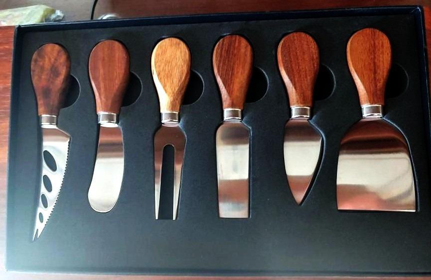 Exquisite 6-Piece Cheese Knives Set, Stainless Steel Cheese Knife Set Collection (Acacia Wood Handle) customer photo 2