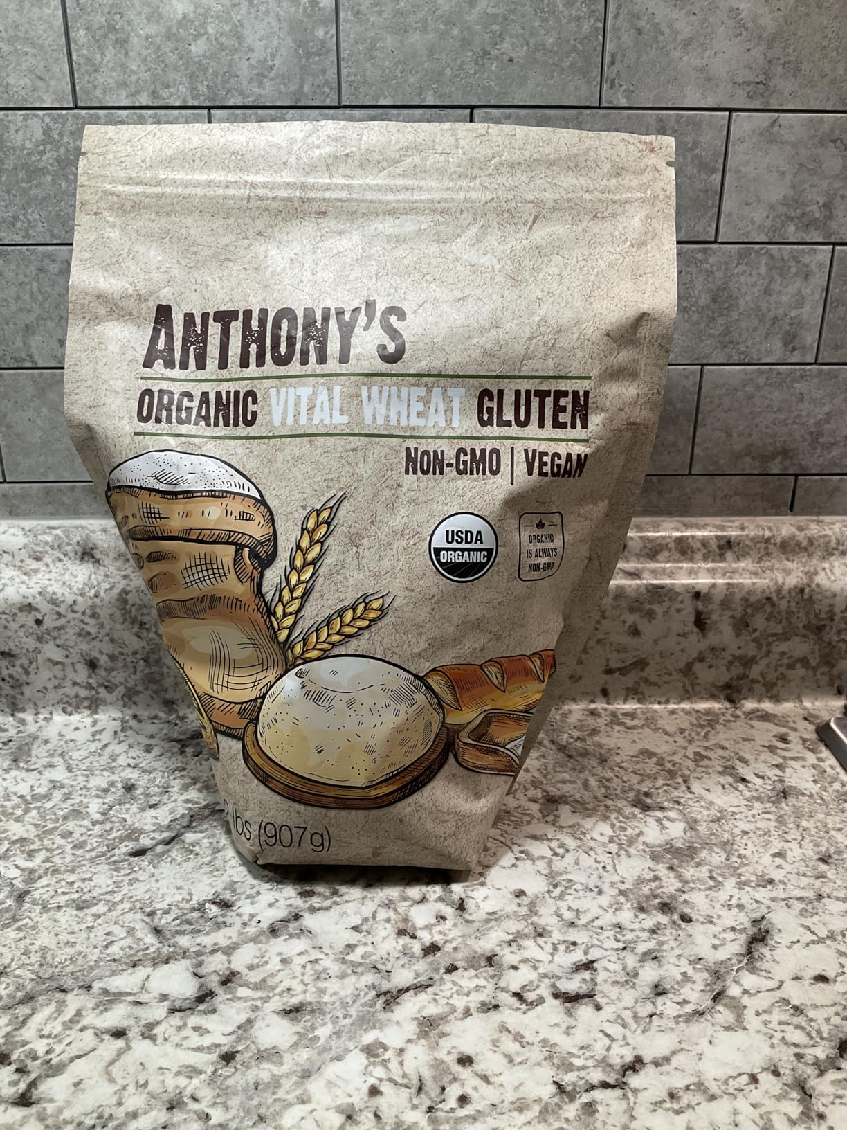 Anthony's Organic Vital Wheat Gluten, 2 lb, High in Protein, Vegan, Non GMO, Keto Friendly, Low Carb customer photo 1