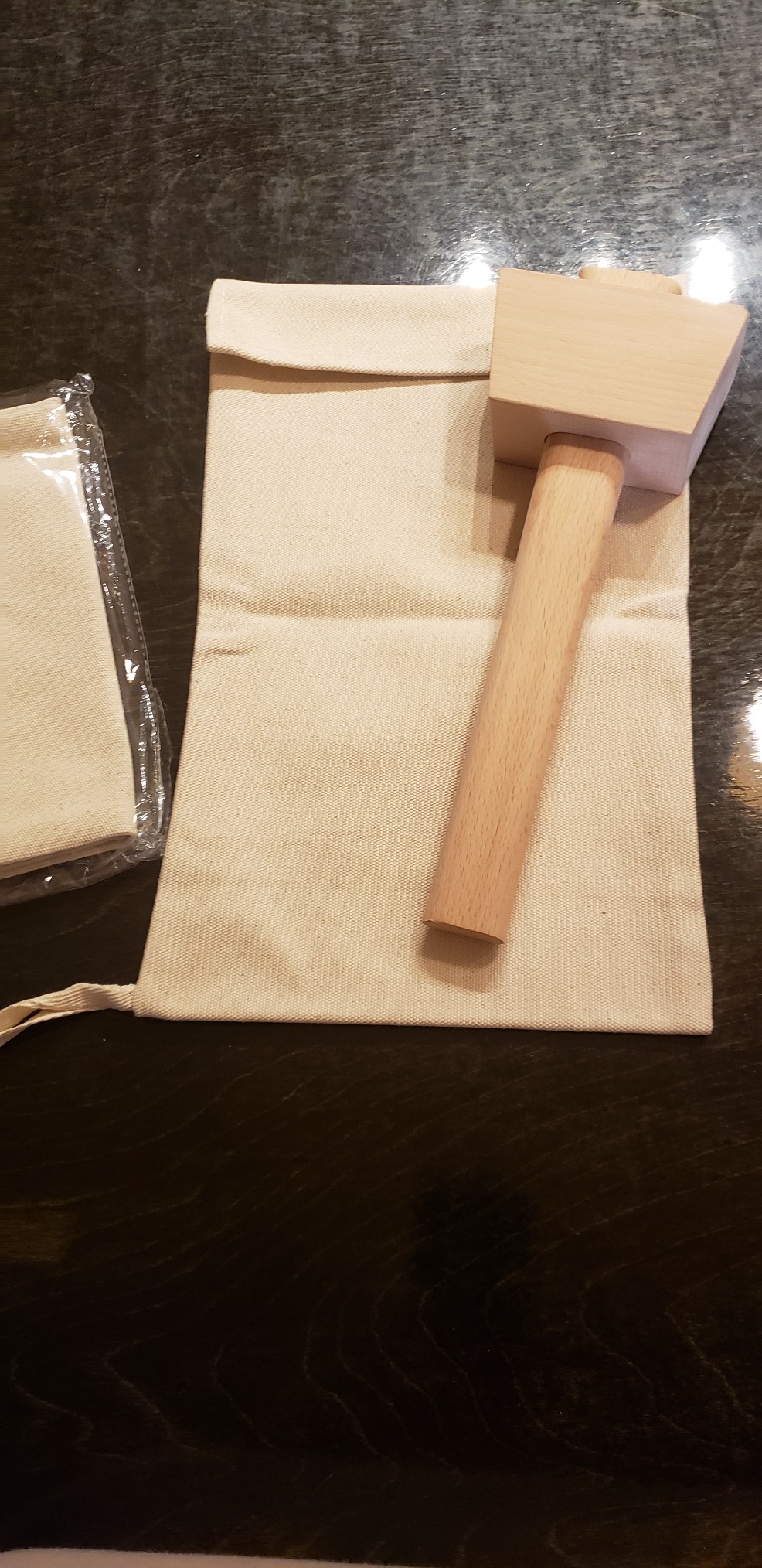 2 Pack Enlarged Canvas Ice Crusher Bags with 1 Mallet -16.5