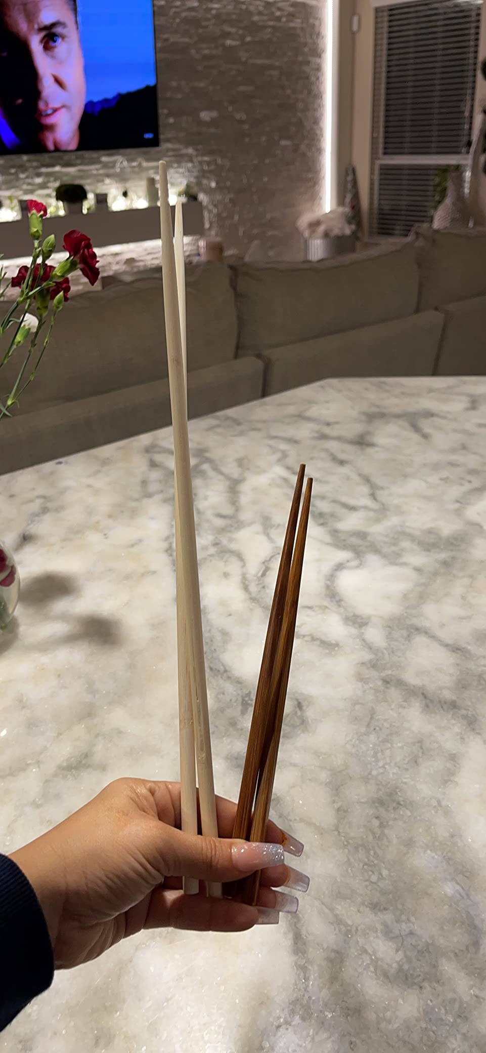 JapanBargain Extra Long Cooking Chopsticks Bamboo Wood Cooking Chop sticks for Frying Shabu Hot Pot Noodle 43cm, 17 inch, 5 Pair customer photo 1
