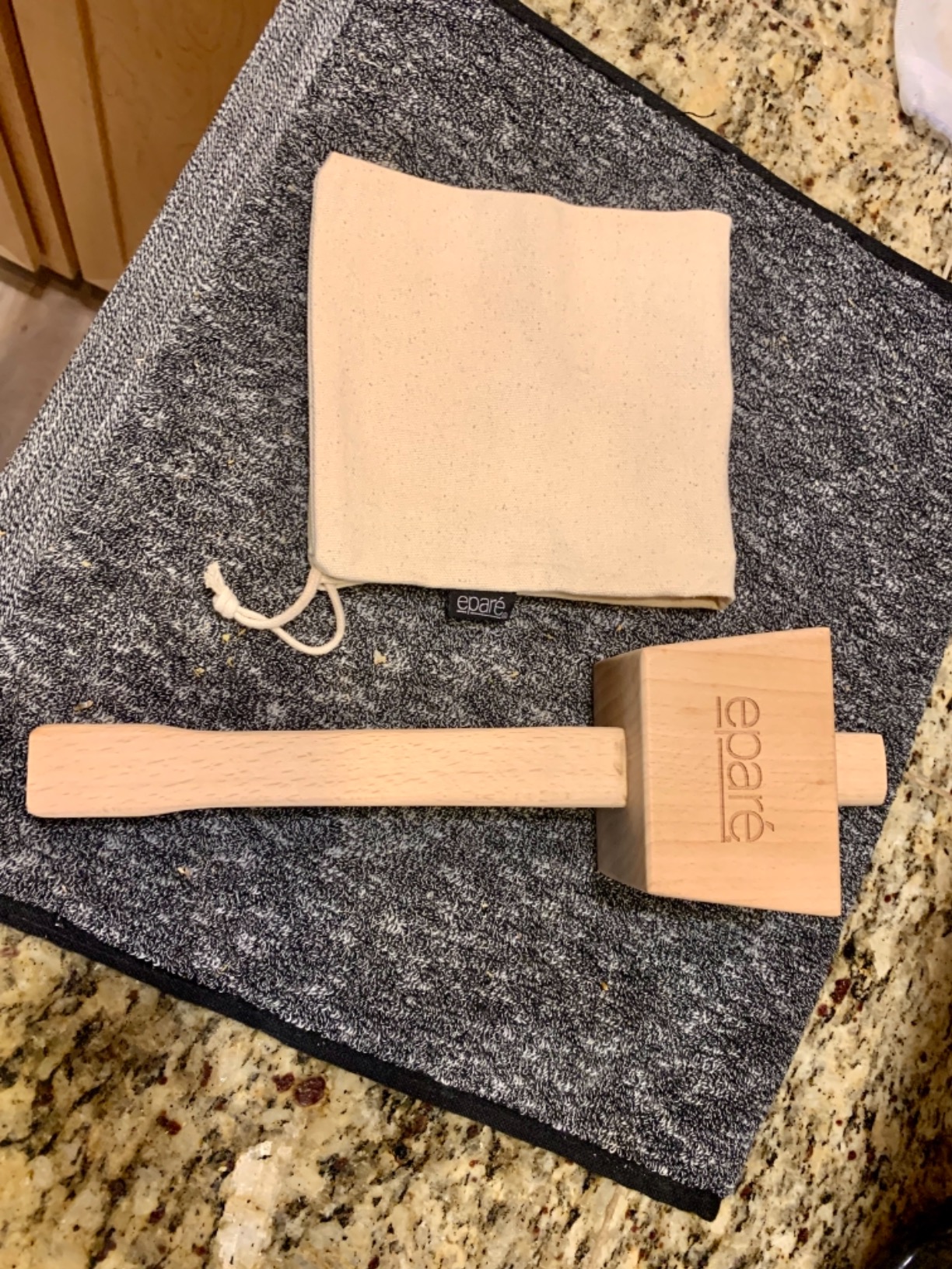 Eparé Lewis Bag & Ice Mallet - Manual Ice Crusher Wooden Hammer - Canvas Crushing Bag - Crushed Ice Bar Cocktails - Bartender & Kitchen Tools Kit customer photo 2