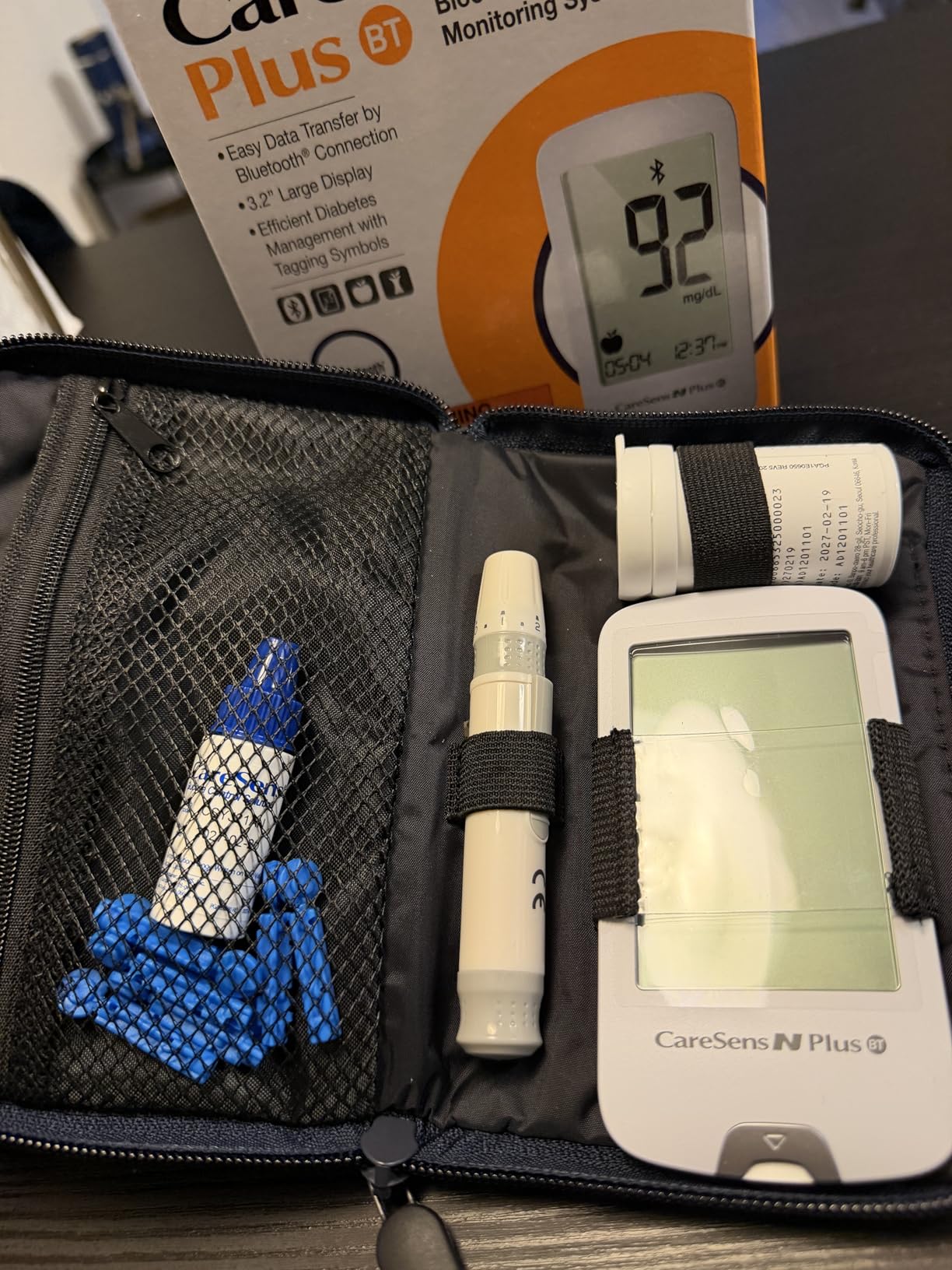 CareSens N Plus Bluetooth Blood Glucose Monitor Kit with 100 Blood Sugar Test Strips, 100 Lancets, 1 Blood Glucose Meter, 1 Lancing Device, Travel Case for Diabetes Testing Kit (Auto-Coding Glucometer kit with 1 Control Solution) for Personal Use customer photo 1