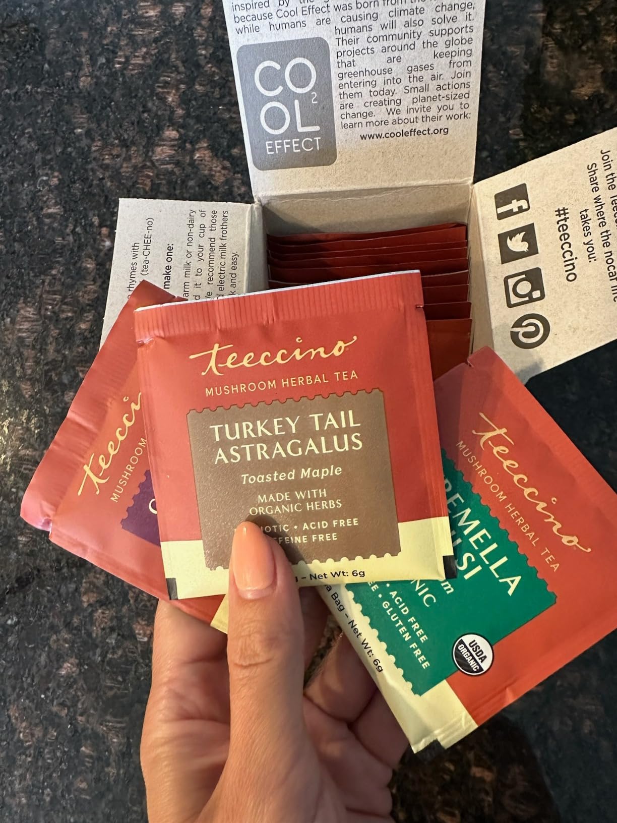 Teeccino Mushroom Herbal Tea - Mushroom Adaptogen Tea Sampler - 12 Tea Bags - Support Your Health With Mushrooms and Adaptogenic Herbs, Prebiotic, Caffeine Free, Acid Free customer photo 1