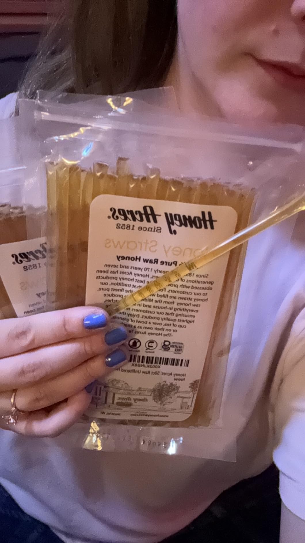 Honey Acres' Raw Unfiltered Honey Straws - USA Honey Sticks (Clover, 50 Count) customer photo 2