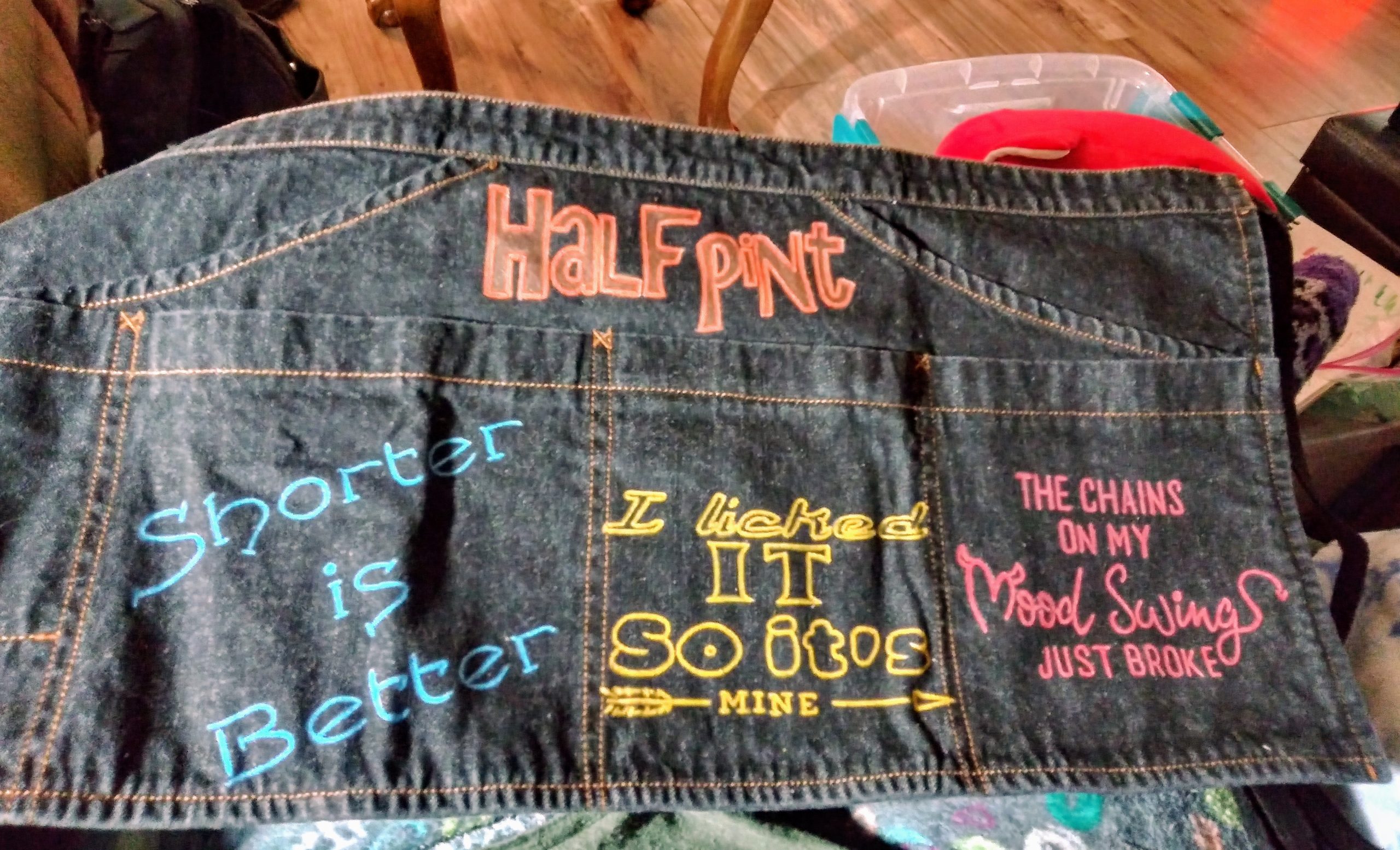 100% Cotton Denim Unisex Waist Apron, 7 Pockets with Zipper Pocket & Pen Pocket, 11
