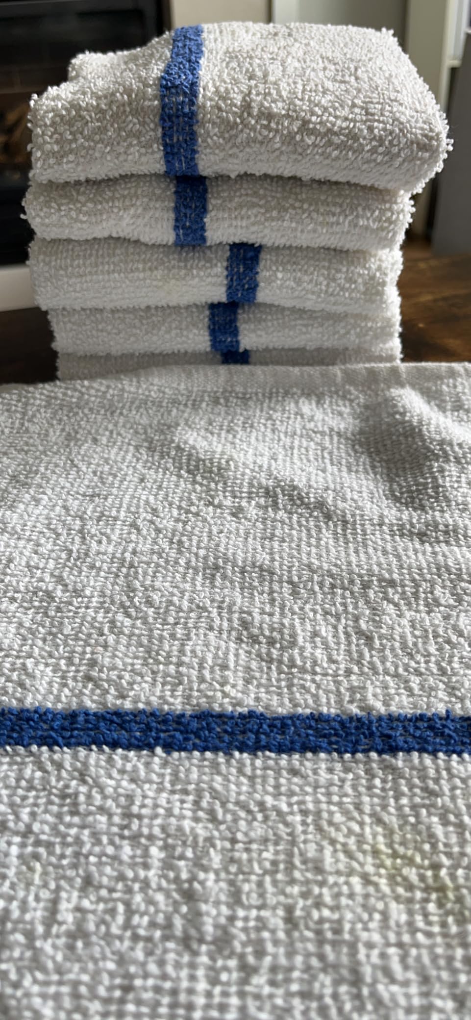 Nabob Wipers Kitchen Bar Mop Terry Towels 12 Pack - 100% Cotton - Size 14x17 - Perfect for Your Home, Kitchen, Bathroom, Bars, Restaurants & Auto - Super Absorbent (Blue Stripe) customer photo 1
