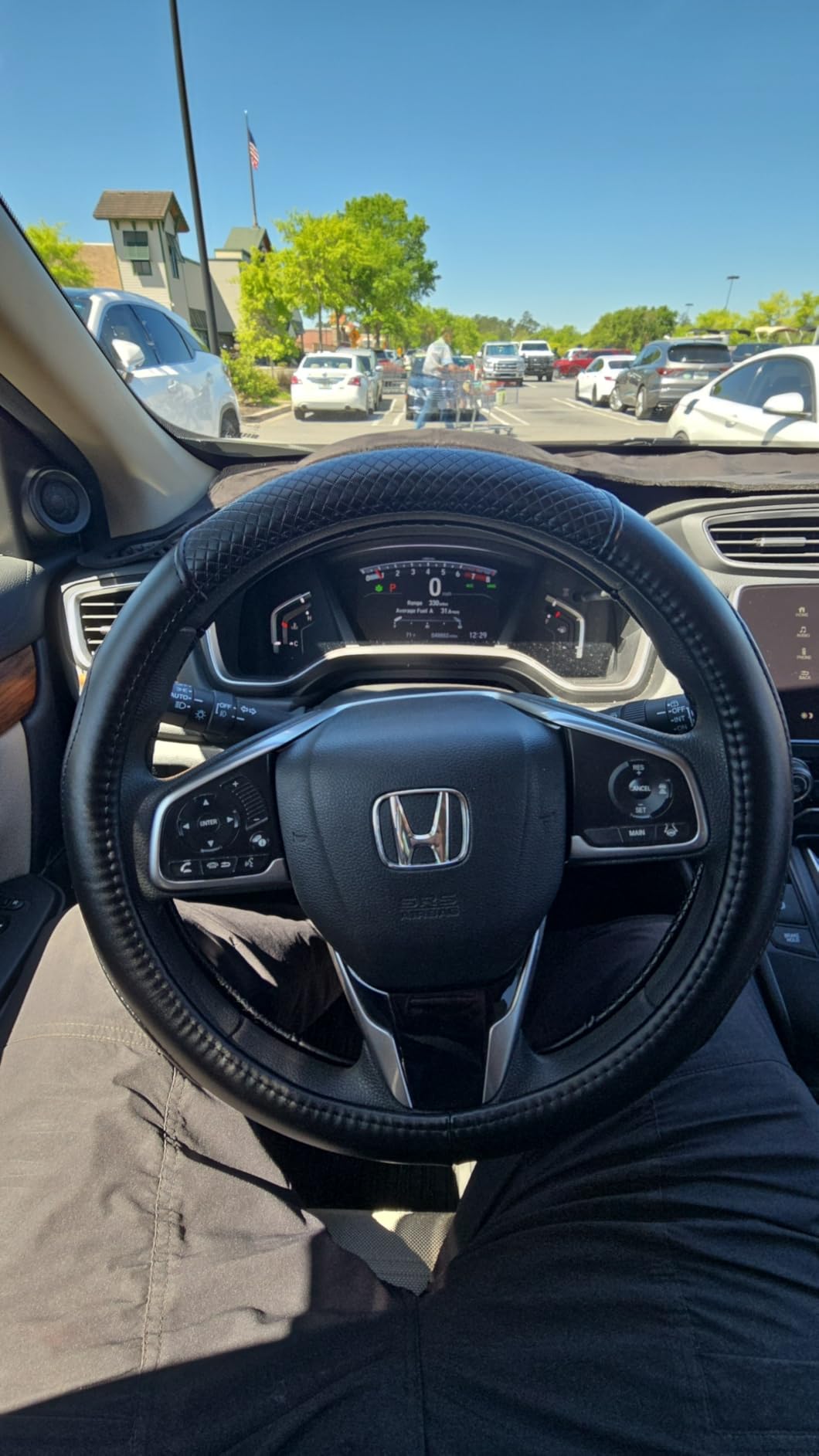 Haokay Heavy Duty Pure Cowhide Steering Wheel Cover, Black Genuine Leather Steering Wheel Cover Men Women Universal 14.5 to 15 Inch customer photo 2