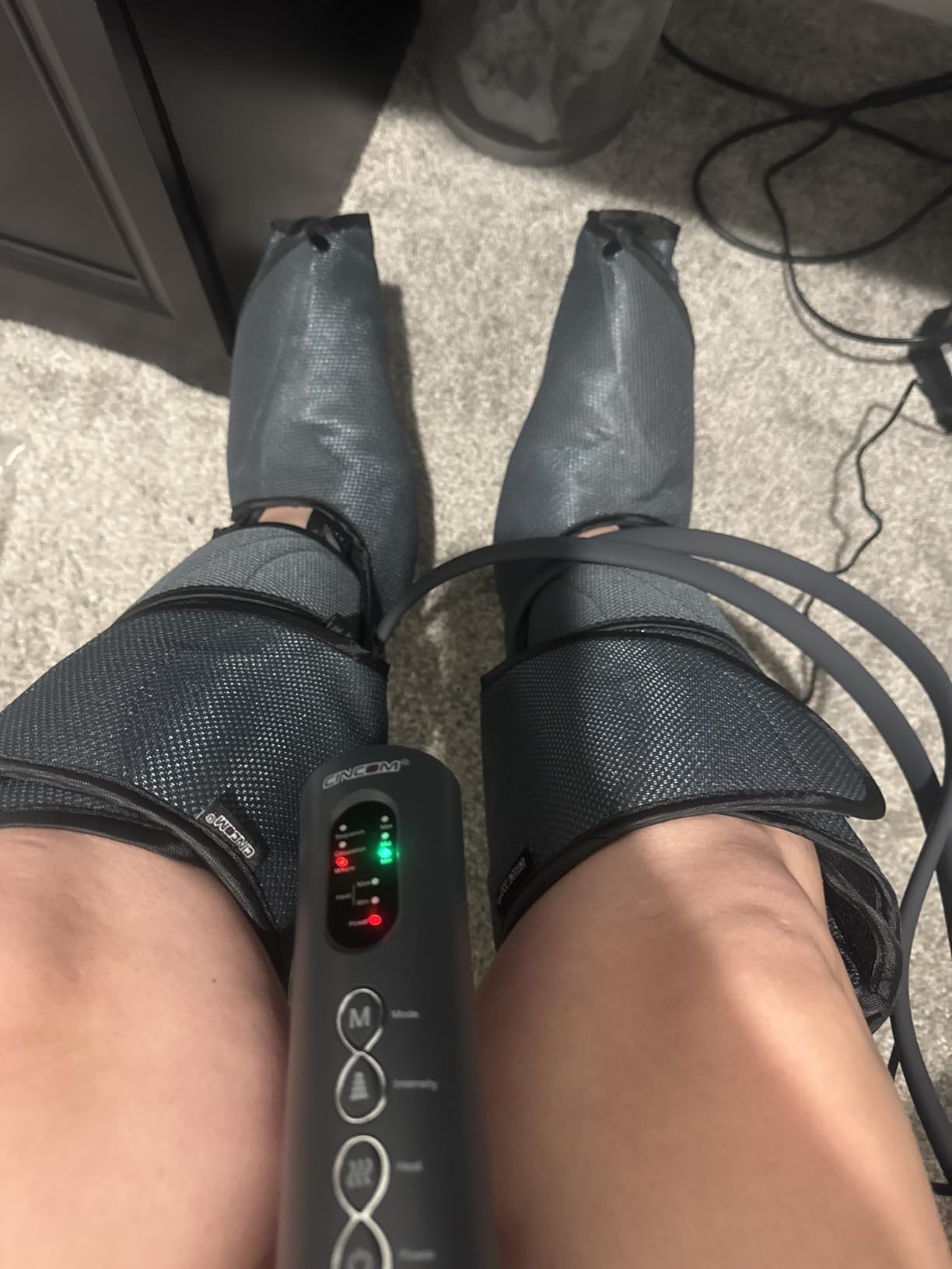 CINCOM Leg Massager with Heat and Compression, Legs Massage for Circulation and Pain Relief, Heating Calf Leg Air Compression Massager Help with Relief Edema customer photo 1