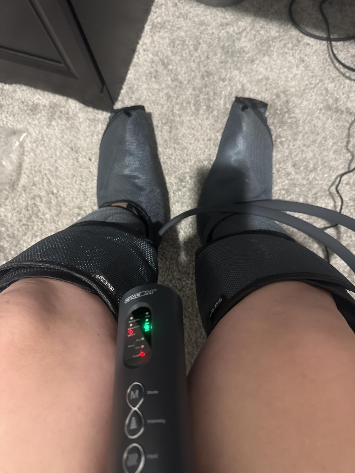 CINCOM Leg Massager with Heat and Compression, Legs Massage for Circulation and Pain Relief, Heating Calf Leg Air Compression Massager Help with Relief Edema customer photo 2