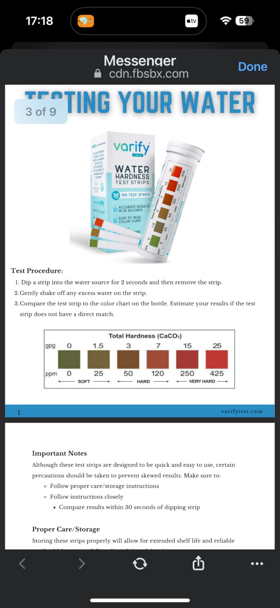 Varify Water Hardness Test Kit - 150 Strips for Calcium, Magnesium (0-425 ppm) customer photo 2