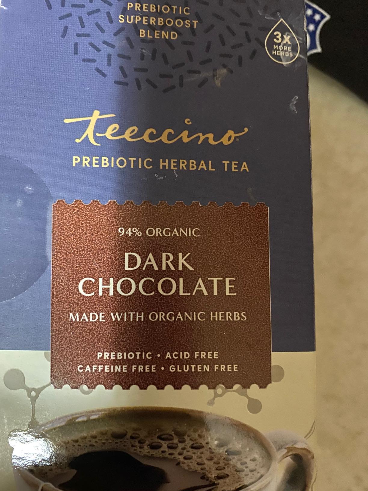 Teeccino Dark Chocolate Prebiotic SuperBoost Herbal Tea - Support Your Probiotics with Vegan GOS & Organic XOS For Good Gut Health and Regularity, 25 Tea Bags customer photo 1