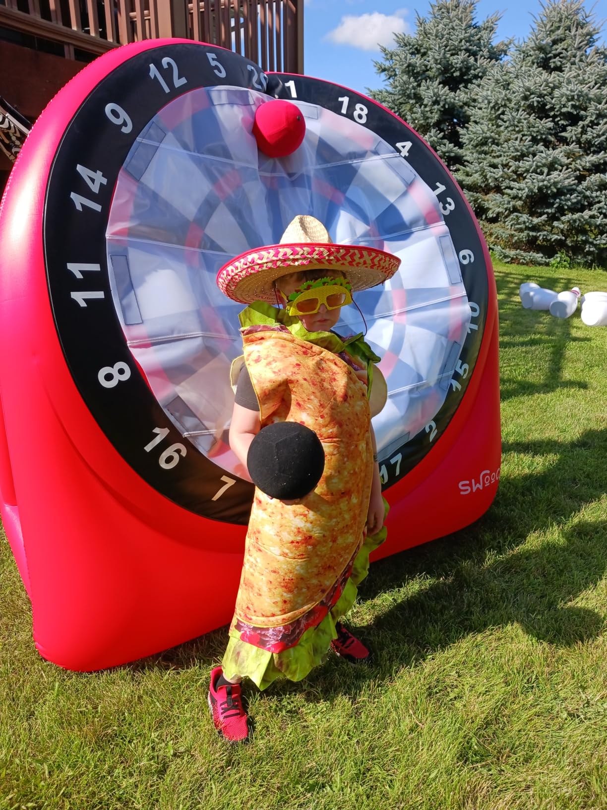 Swooc Games - Premium Inflatable Giant Kick Darts (15+ Ways to Play) - Jumbo Soccer Dartboard with Air Pump - Big Carnival Games - Giant Outdoor Games - Oversized Dart Board Yard & Lawn Game customer photo 1