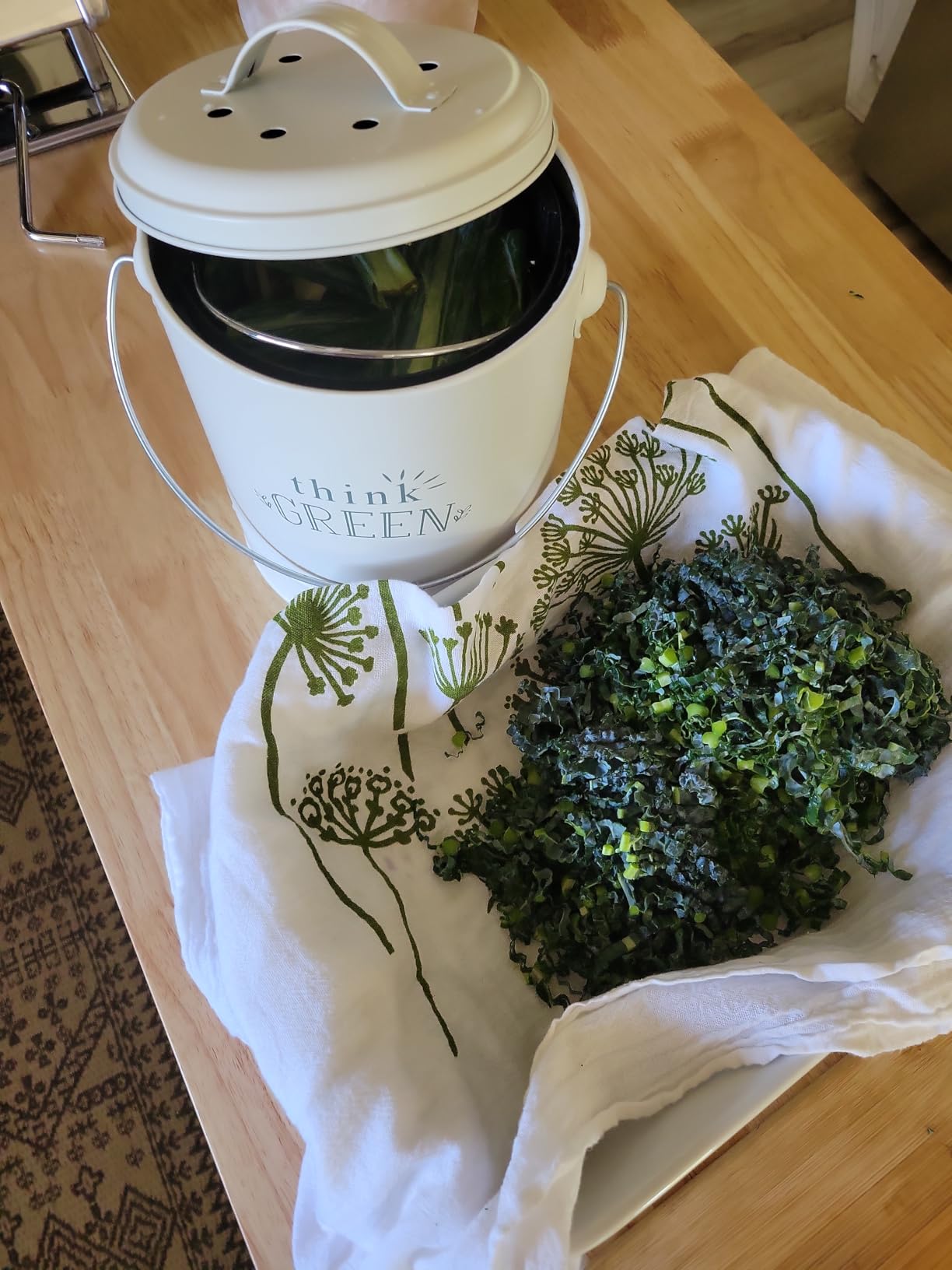 Barnyard Designs Compost Bin for Kitchen Counter - 1.2 Gallon Countertop Composter with Extra Smell-Absorbing Filters and Inner Bucket for Easy Cleaning - Food Waste Bin for Kitchen with Lid (Mint) customer photo 1