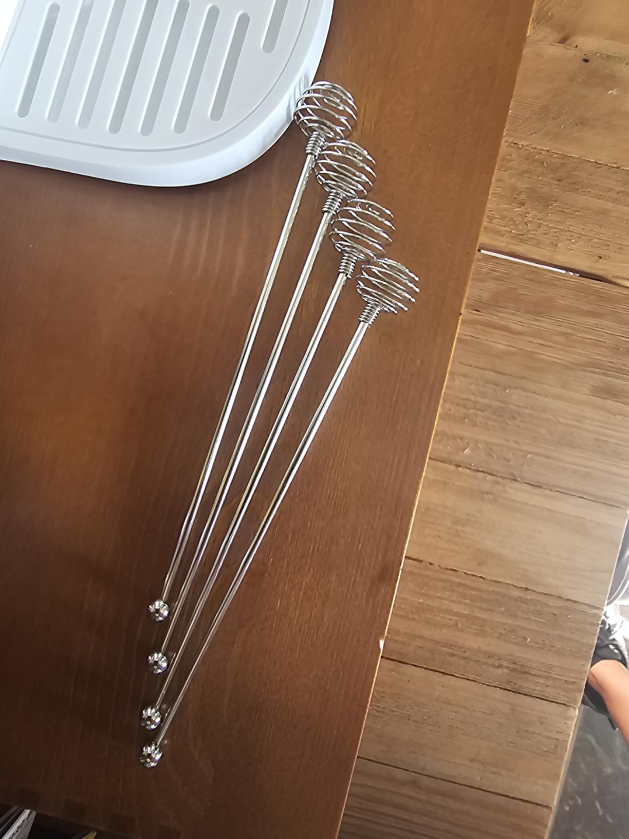 Coffee Stir Sticks,BURLIHOME Stainless Steel Swizzle Sticks 4Pcs Reusable Beverage Stirrers with Honey Shape customer photo 1