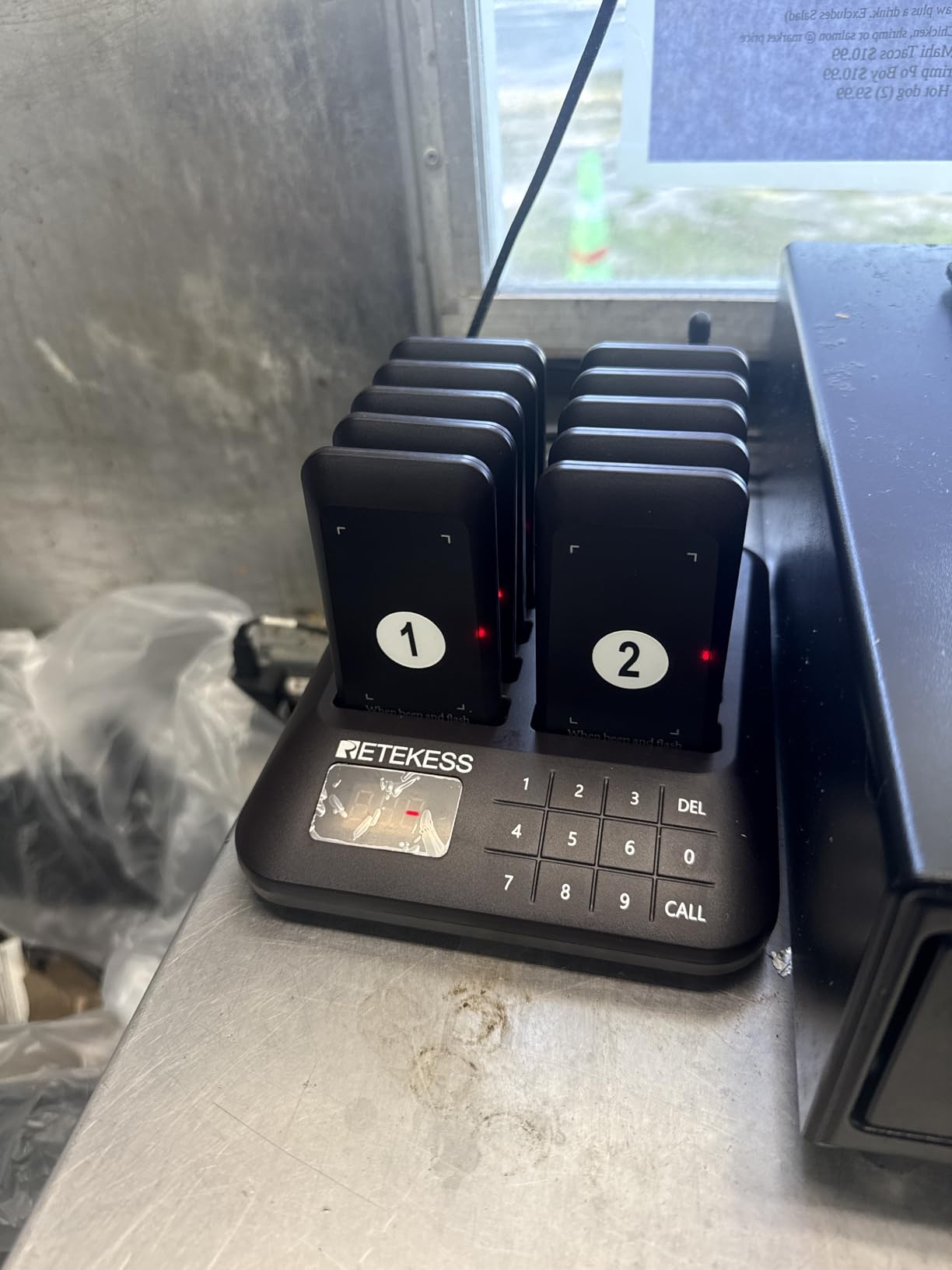 Retekess TD157 Restaurant Pager System, Pagers for Restaurants,984ft Long Range, 16 Pagers and Beepers for Food Truck, Bars, Food Court, No Vibration Mode customer photo 2