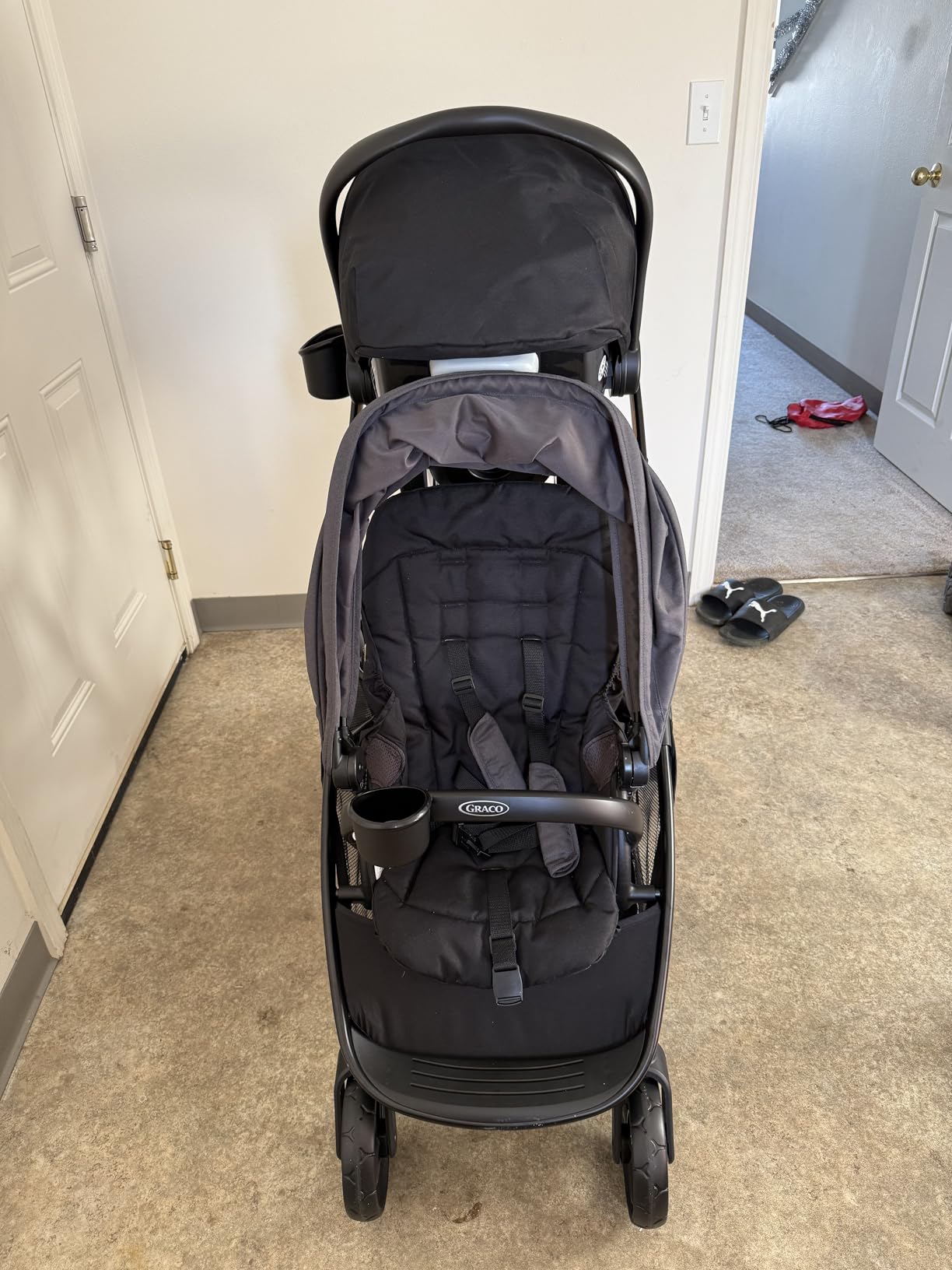 Graco Ready2Grow LX 2.0 Double Stroller, Twin Baby Stroller Features Bench Seat and Standing Platform Options, Compact Fold Perfect for Baby Travel, Clark customer photo 2