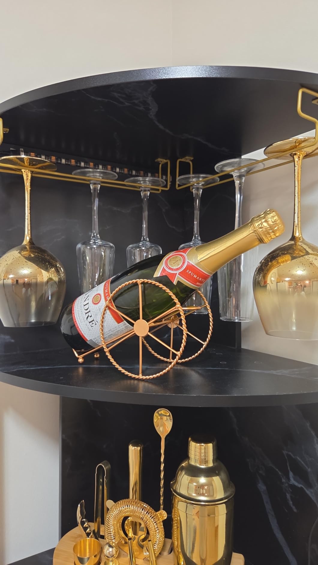 Countertop Wine Rack, for Wine Storage - Red Bronze Metal Wine Rack for Living Room, Dining Room, Wine Cellar, Bar customer photo 1