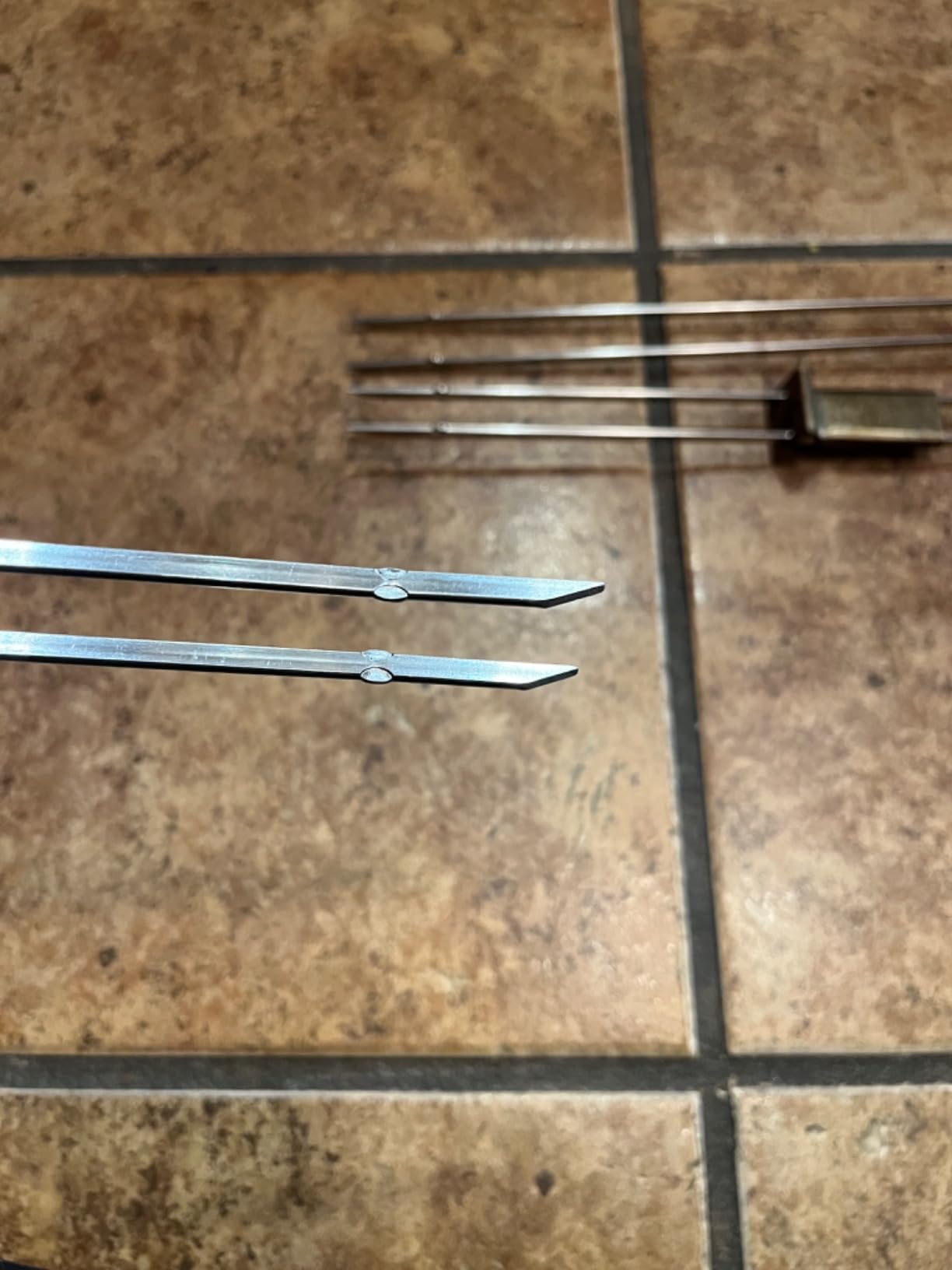 Skewers for Grilling- 17 inch (6 Pack) Double Pronged Flat Stainless Steel BBQ Skewer with Push Bar- Kabob Skewers Skewer Sticks for Camping or family - Reusable, BBQ Accessories customer photo 2