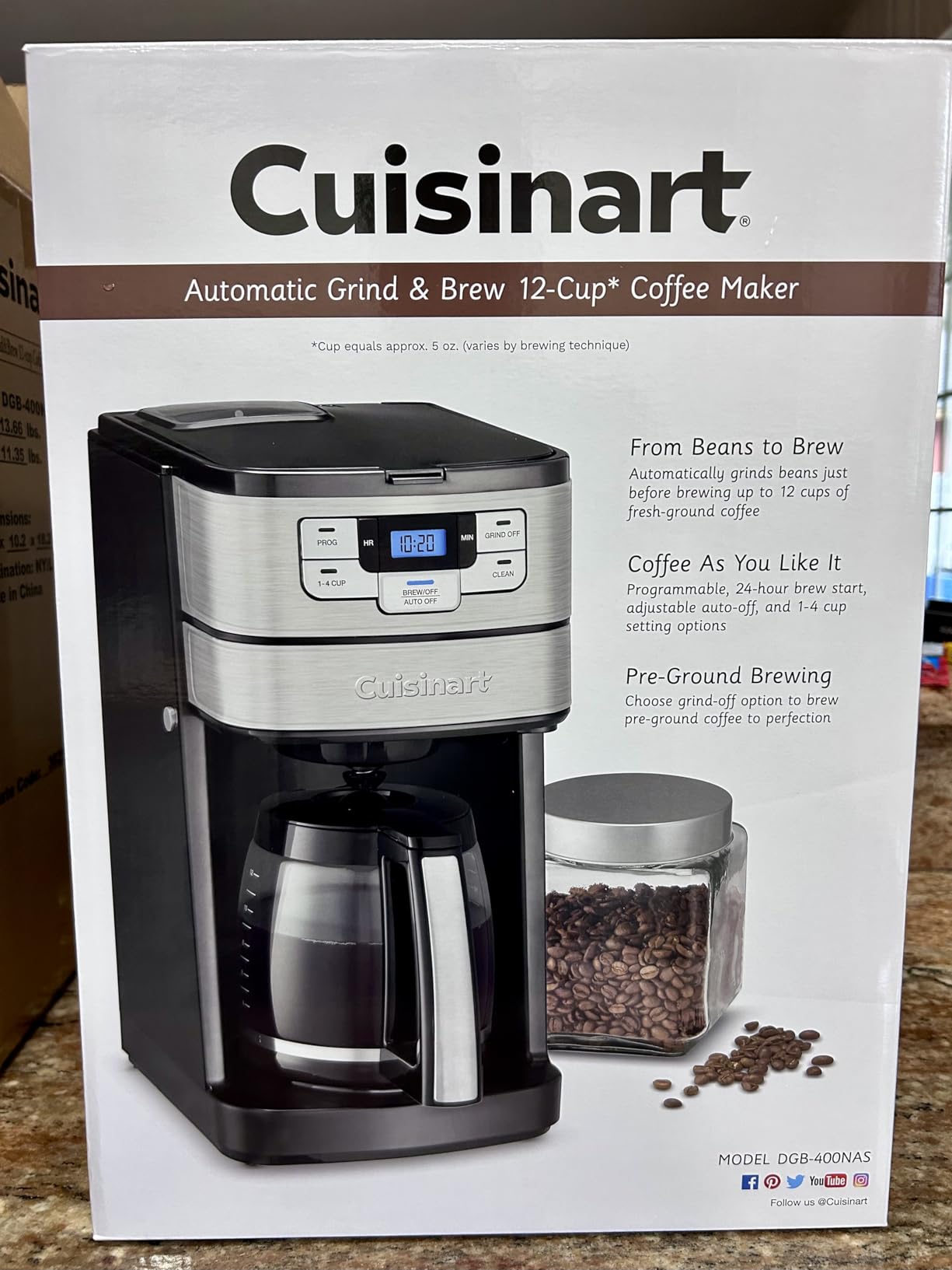 Cuisinart Coffee Center Grind and Brew Plus, Built-in Coffee Grinder, Coffeemaker and Single-Serve Brewer with 6oz, 8oz and 10oz Serving Size, Black/Silver, SS-GB1NAS customer photo 2